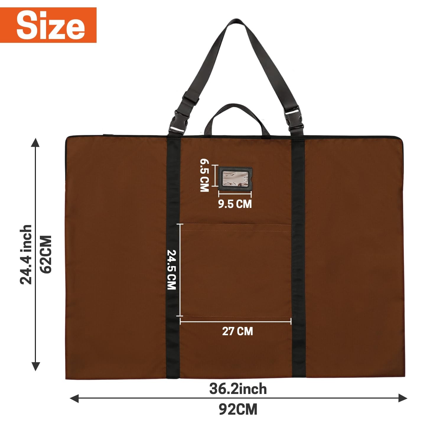 Large Size Art Portfolio Bag with Nylon Shoulder, 24 x 36 inches Light Weight Po