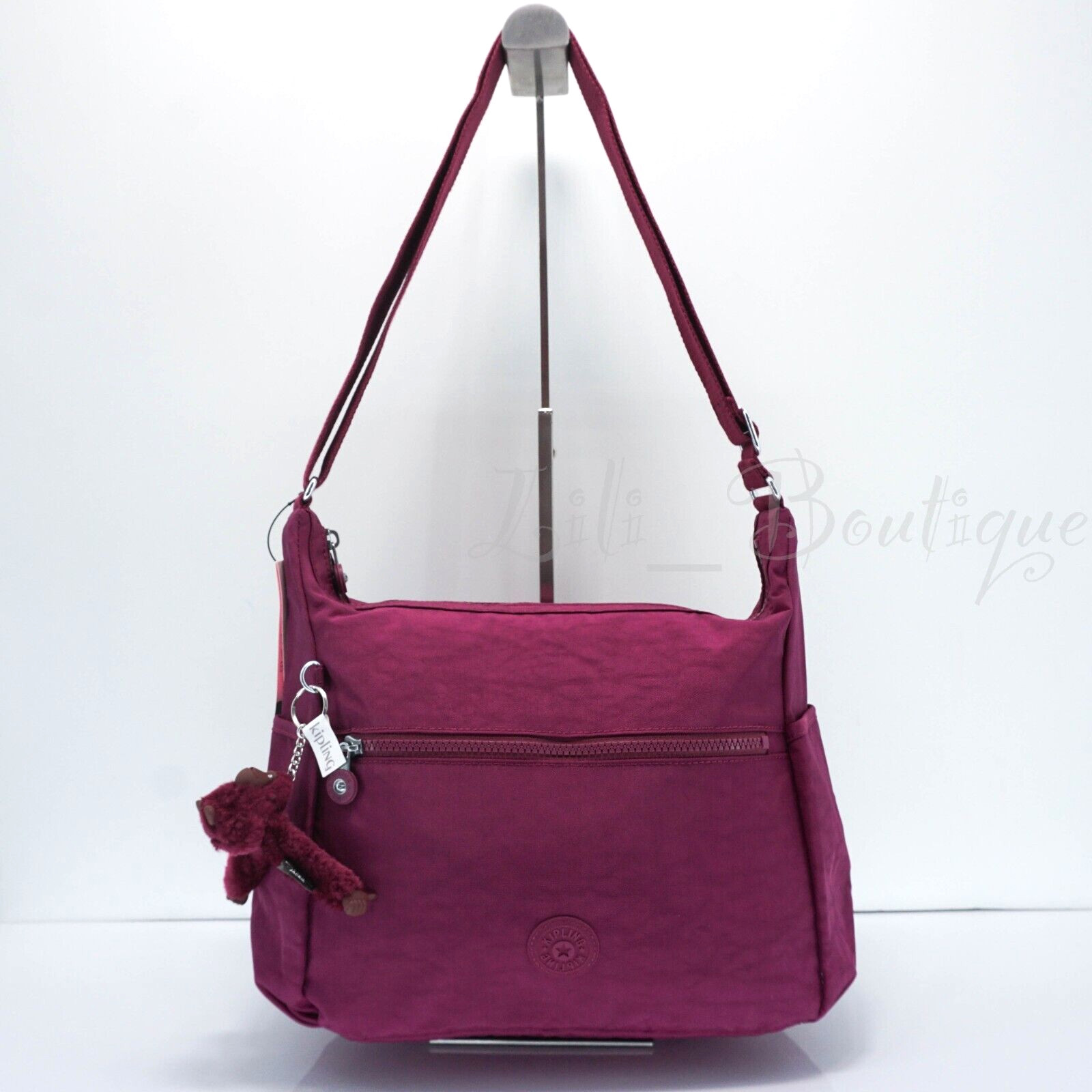 Kipling Alenya Crossbody Shoulder Bag Purse Polyamide HB6628 Purple Fig $119 NWT