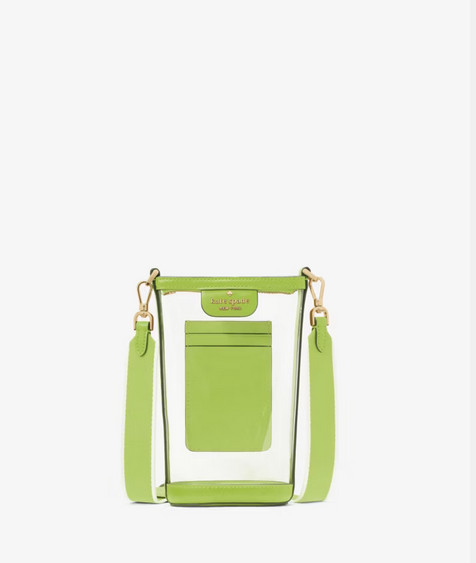 Kate Spade Clare North South Zip Phone Crossbody Clear See Through Purse KG085