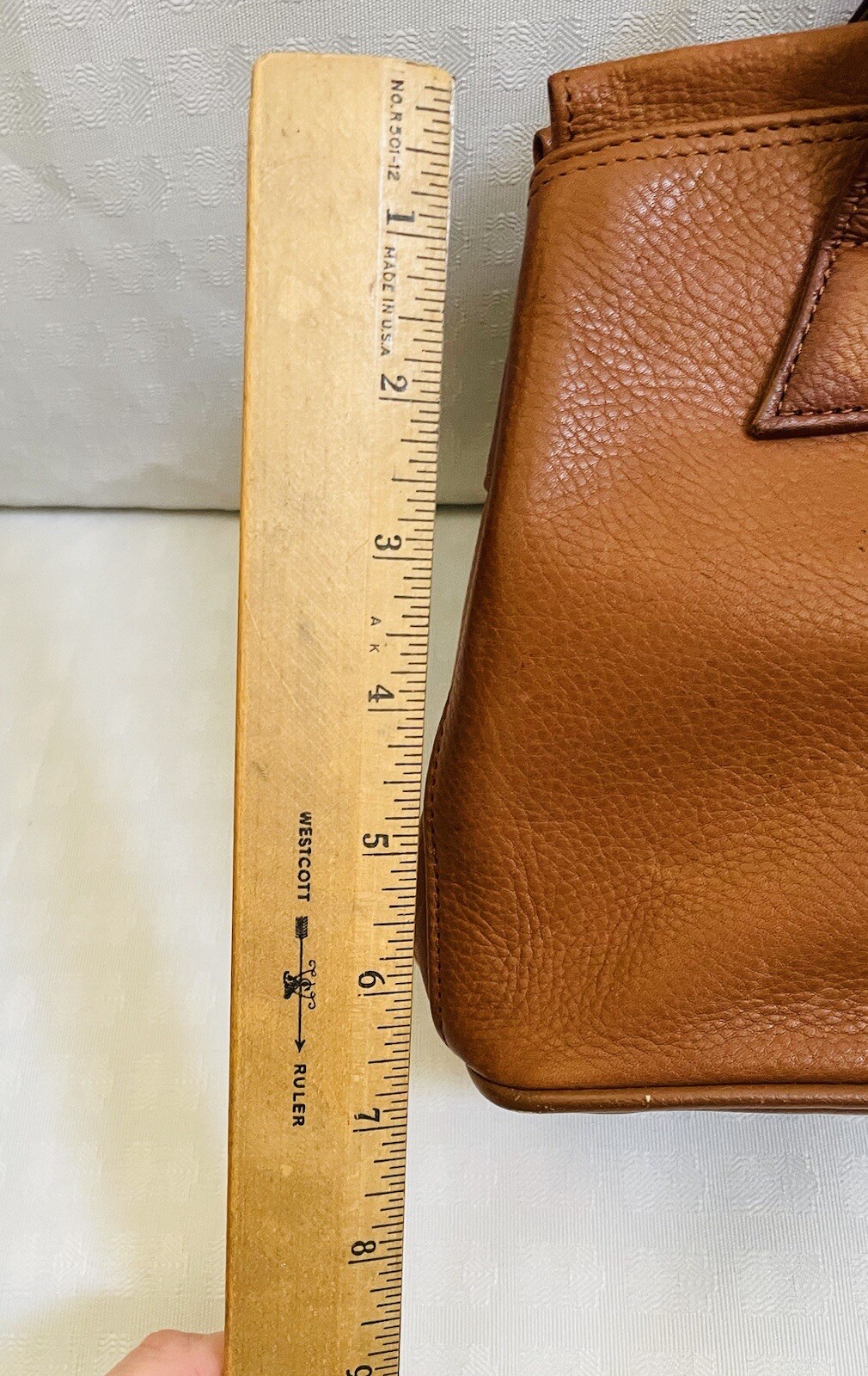 Rolfs Genuine Leather Brown Handbag Purse Double Handle Classic Small Tote