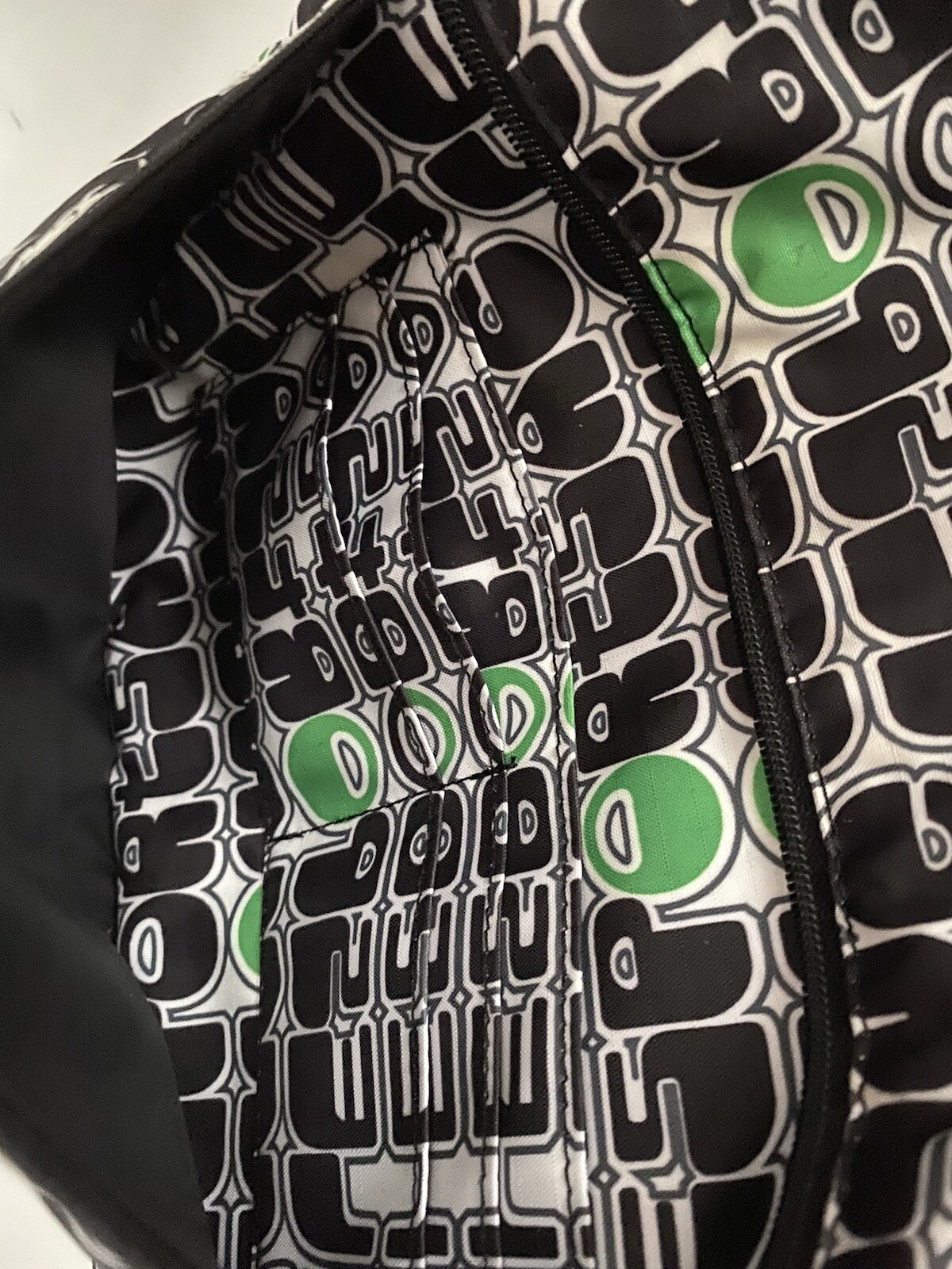 LeSportsac Crossbody Purse Bubble LOGO Black Green Geometric Shoulder Bag Retro