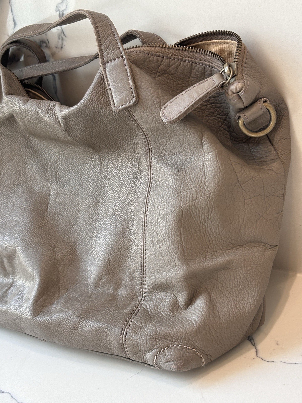 Vintage Liebeskind Berlin Purse, Gray Leather Clean Interior, Euro Fashion Gifts
