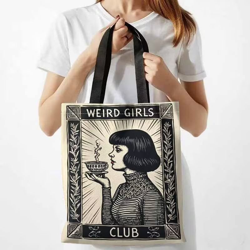 New Soft Polyester 2D Printed Retro Novelty Shoulder Bag~ Weird Girls Club