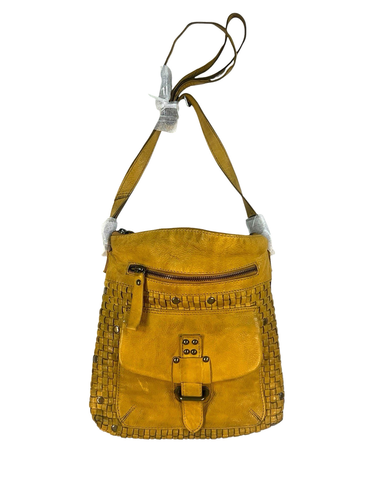 Oak Leathers Crossbody Messenger Shoulder Bag Ember Weave Handmade India