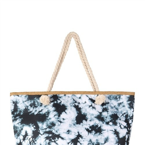 Anthropology Style Boho Extra Large Lightweight Tote Zip Top Blue Tie Dye