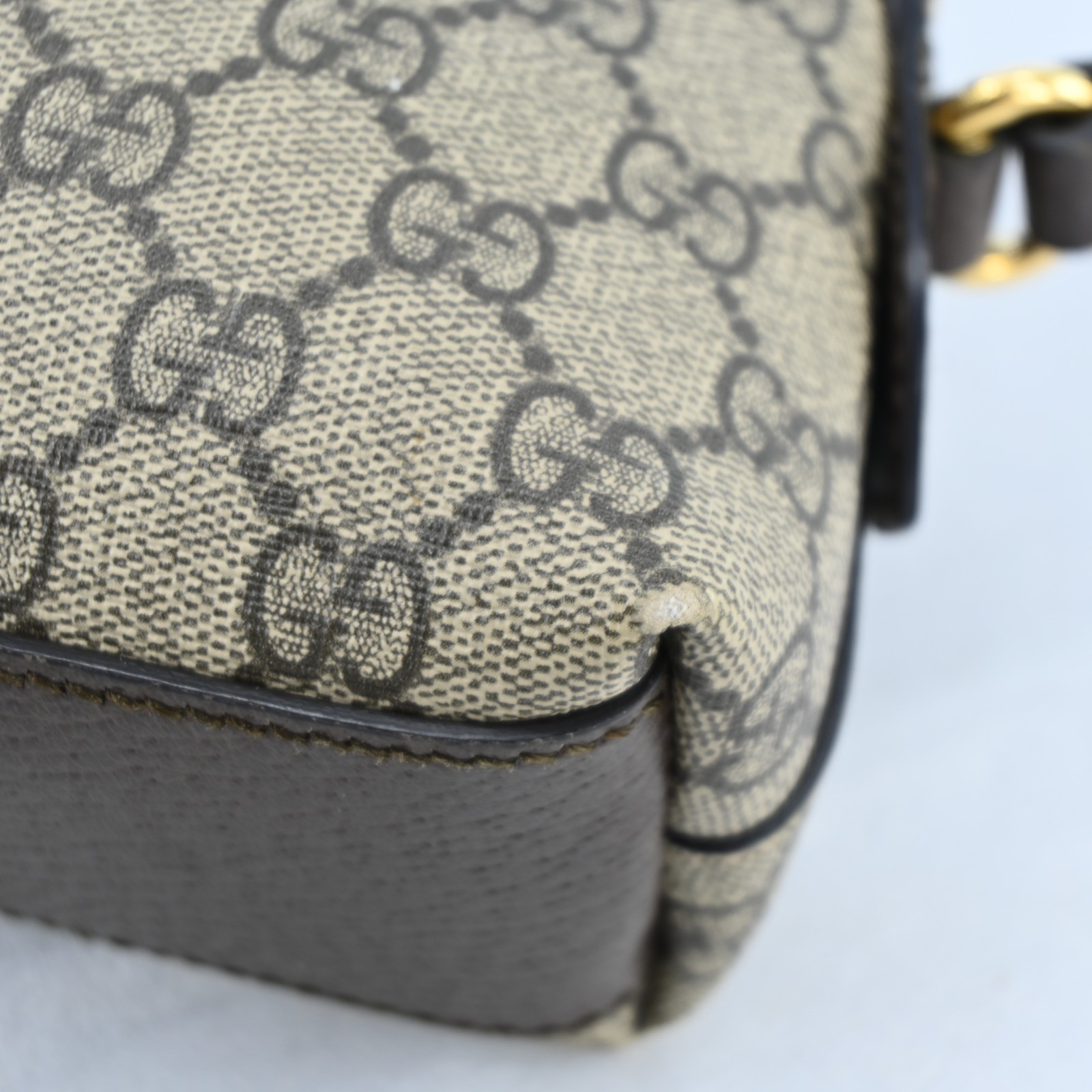 GUCCI Ophidia Sherry Line GG Shoulder Bag PVC Canvas BrownN2882YOS805