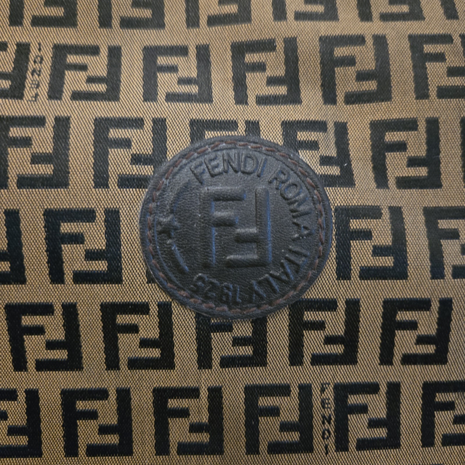 Vintage FENDI Zucca Pattern Travel Bag Large Brown 70s/80s