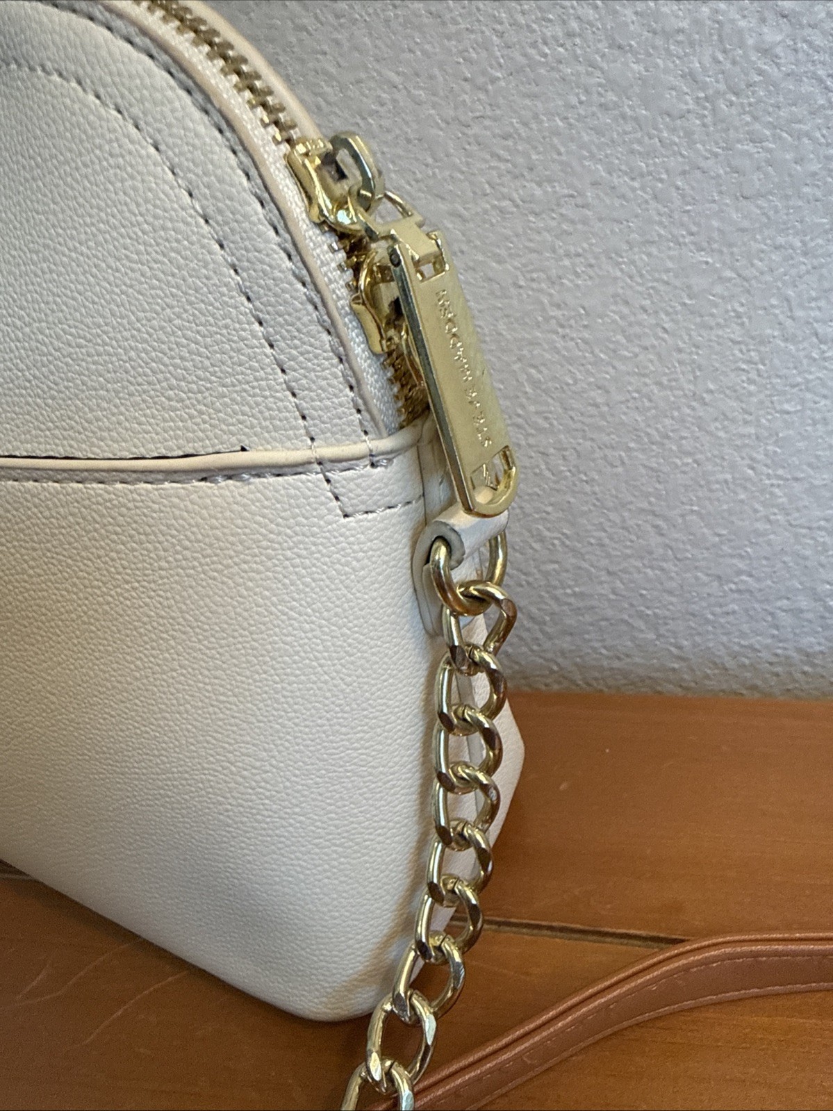 Steve Madden BMaggie Dome Crossbody Purse Ivory Gold Hardware NWOT