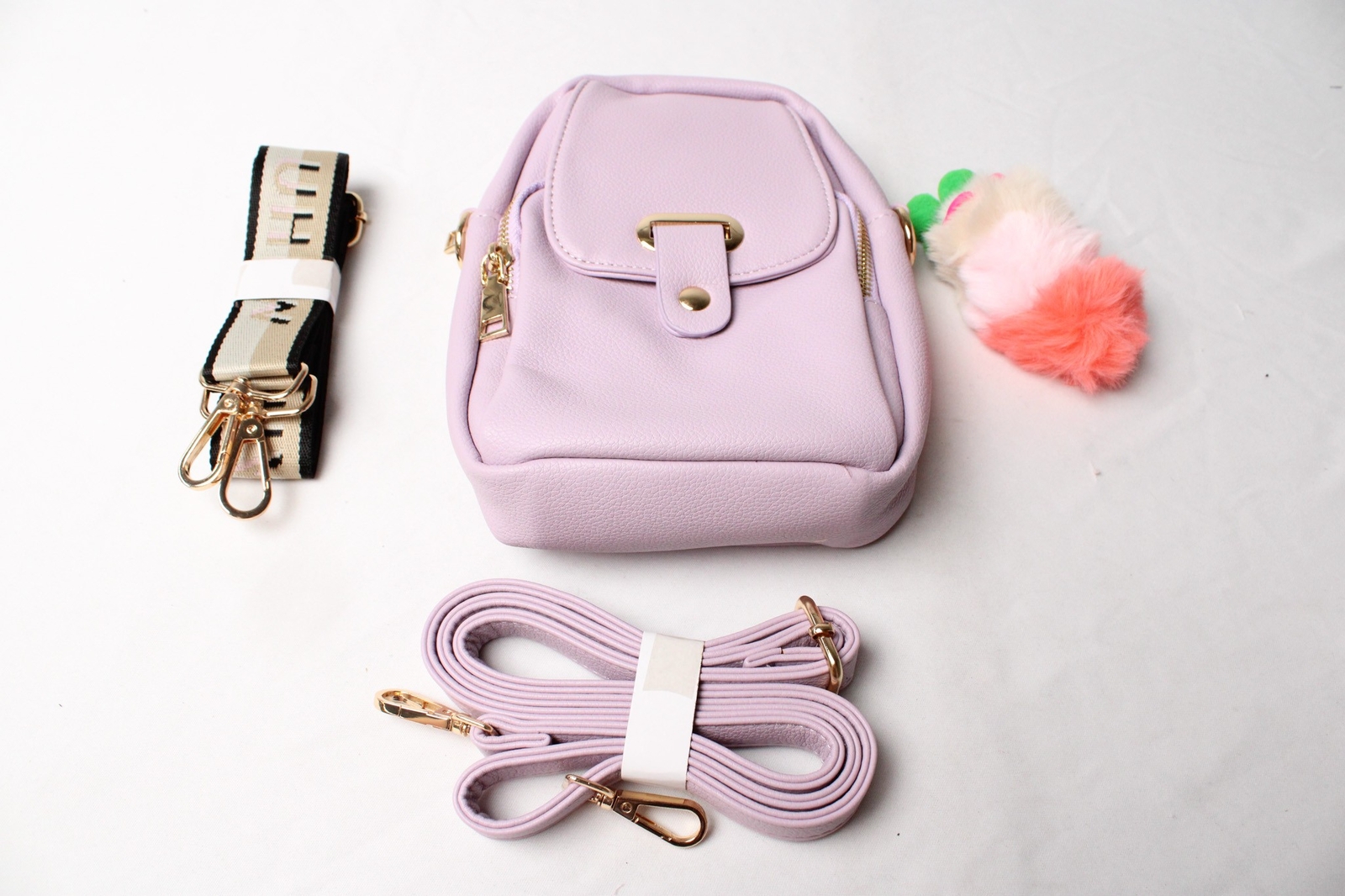 UHIW Women’s Small Multi Zip Closure Crossbody Bag CA4 Purple One Size