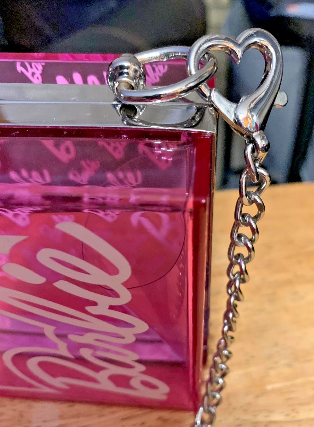 Barbie: The Movie Crossbody Clear Pink Bag Limited Edition Heart Shape Closure