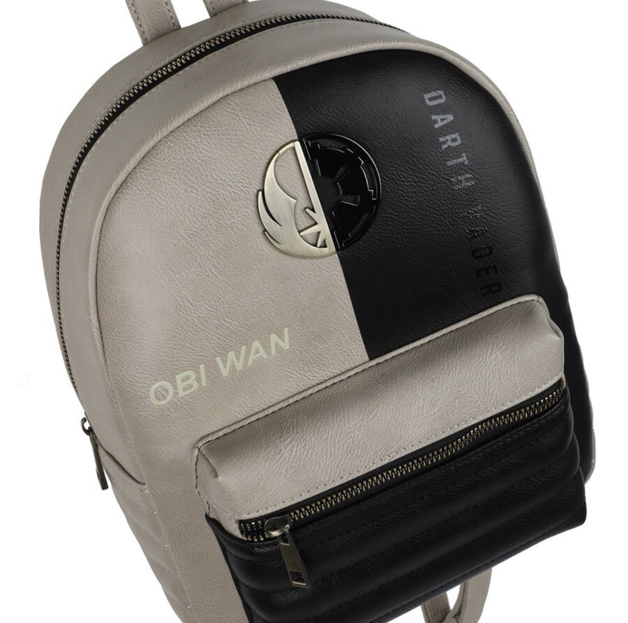 Star Wars Obi Wan vs Darth Vader Black Beige Leather mini Backpack bioworld
