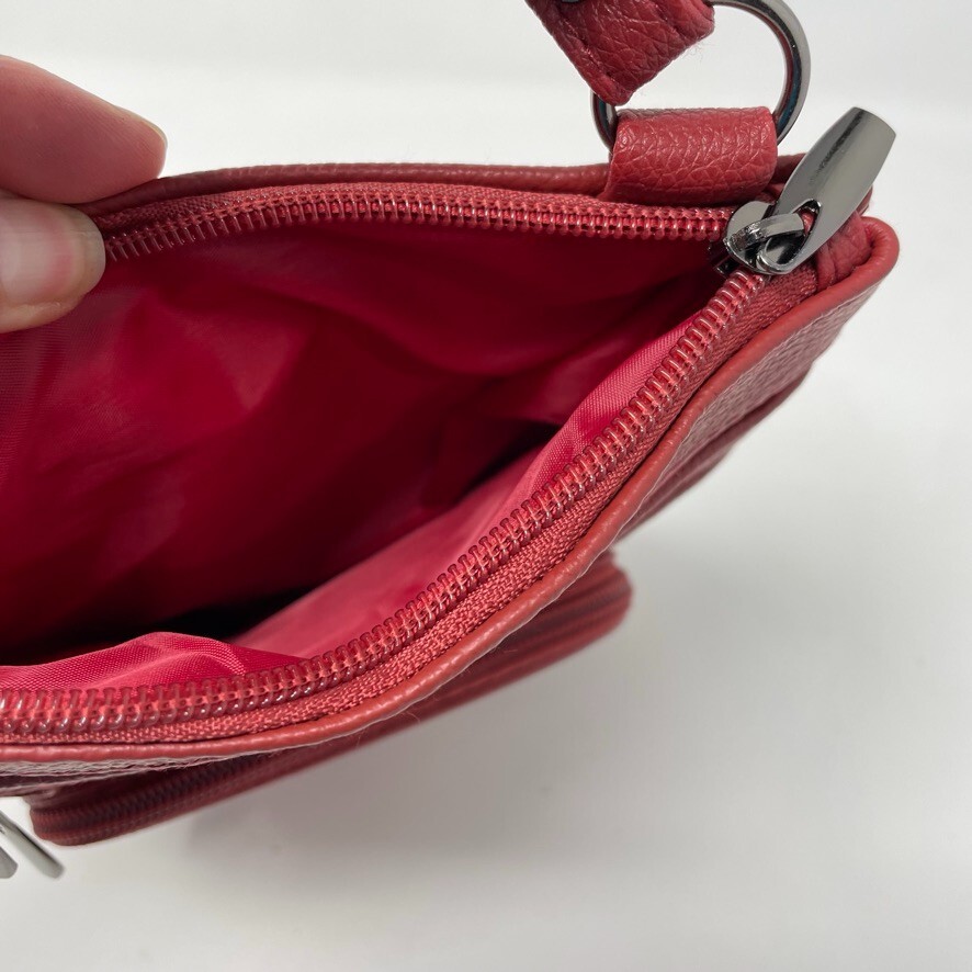 MAZE Exclusive Red Soft Leather Crossbody Bag – Adjustable Strap – NEW