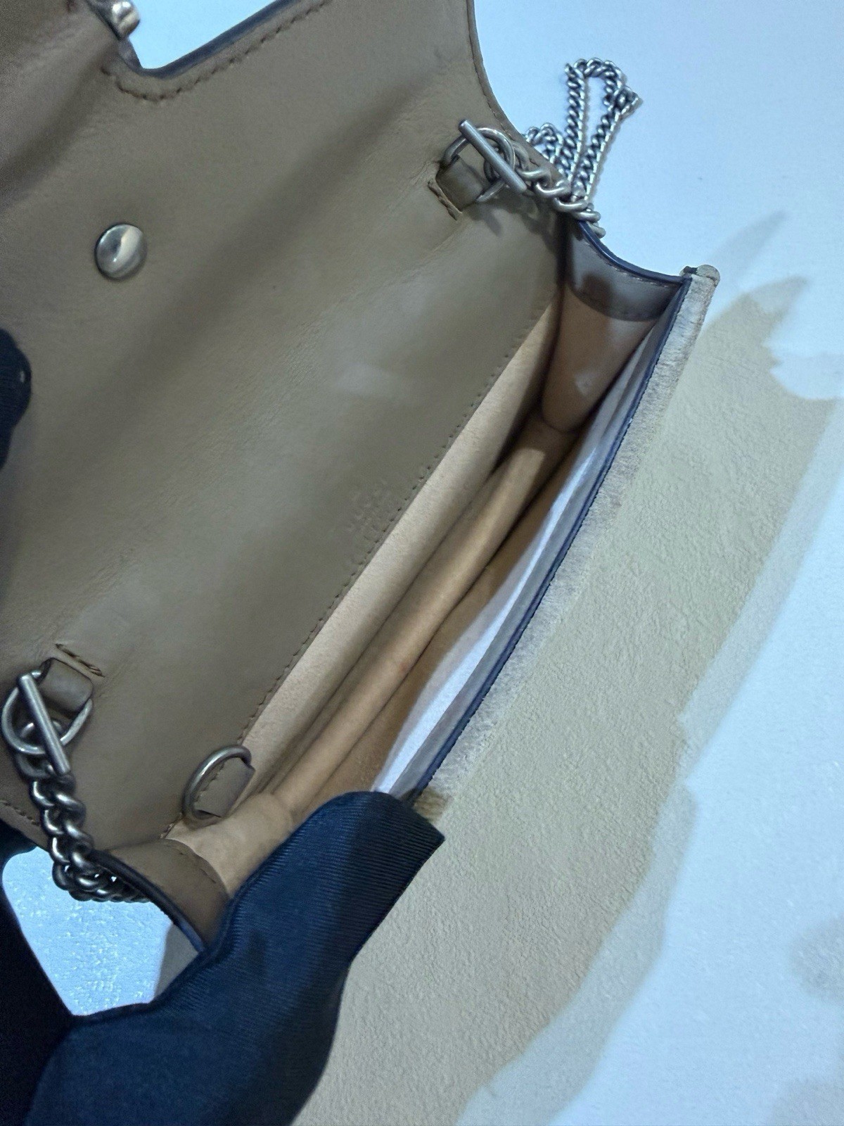 Authentic Gucci Dionysus GG Supreme Wallet On Chain Mini Shoulder Bag