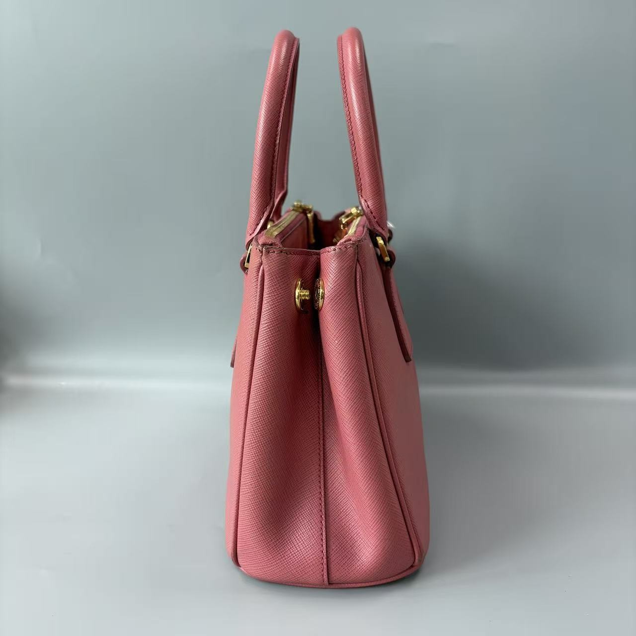 Prada Galleria Small Saffiano Leather Tote Bag Pink with Crossbody Strap