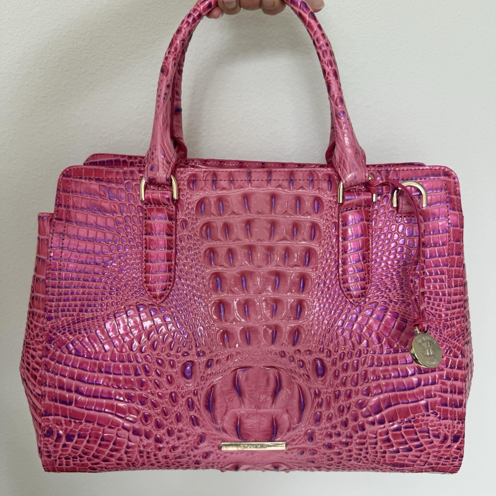 Brahmin Small Finley Phlox Pink with Purple Highlights Melbourne Leather