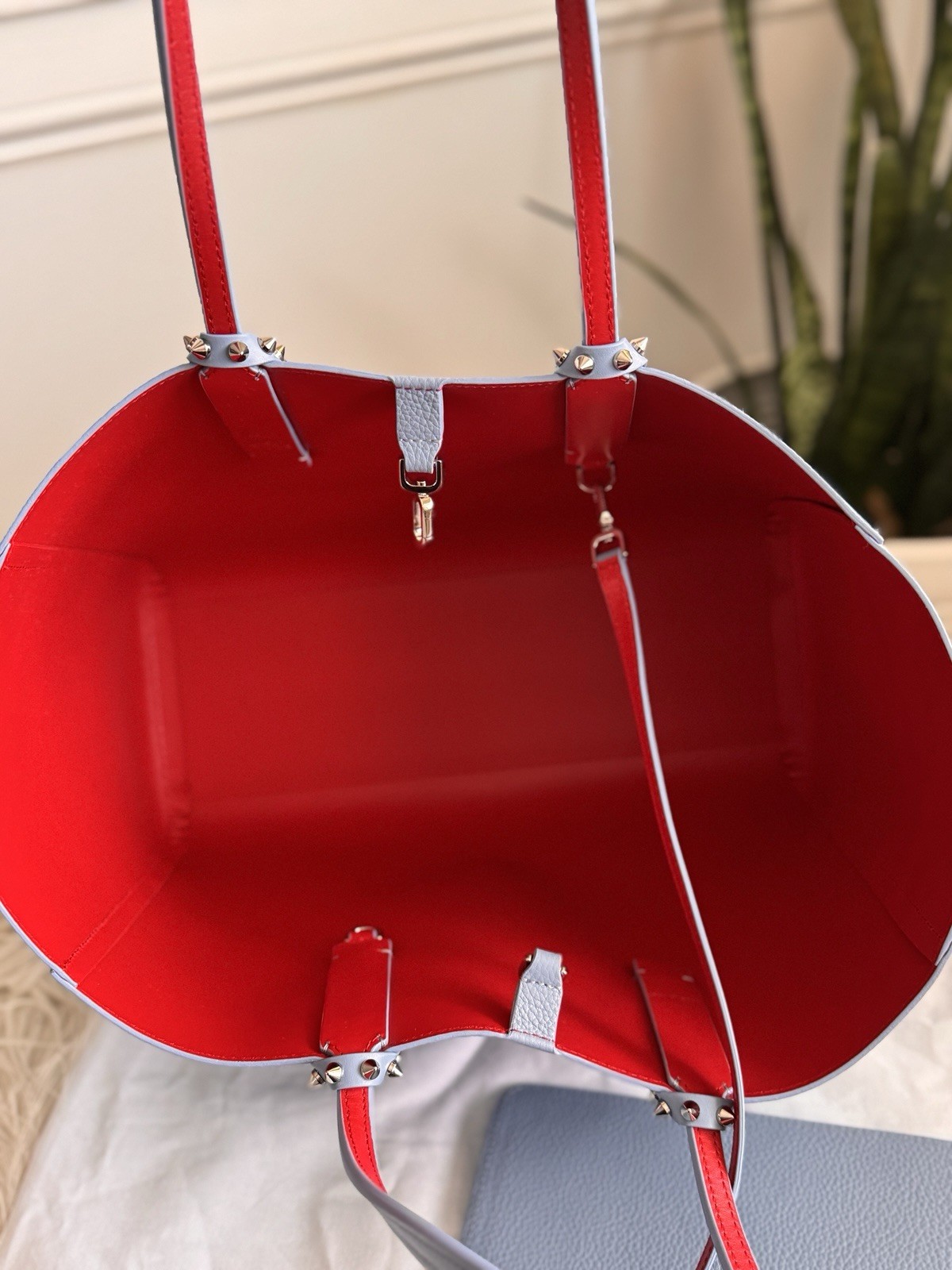 Christian louboutin Cabata small Tote Bag Ceruleo/ Silver