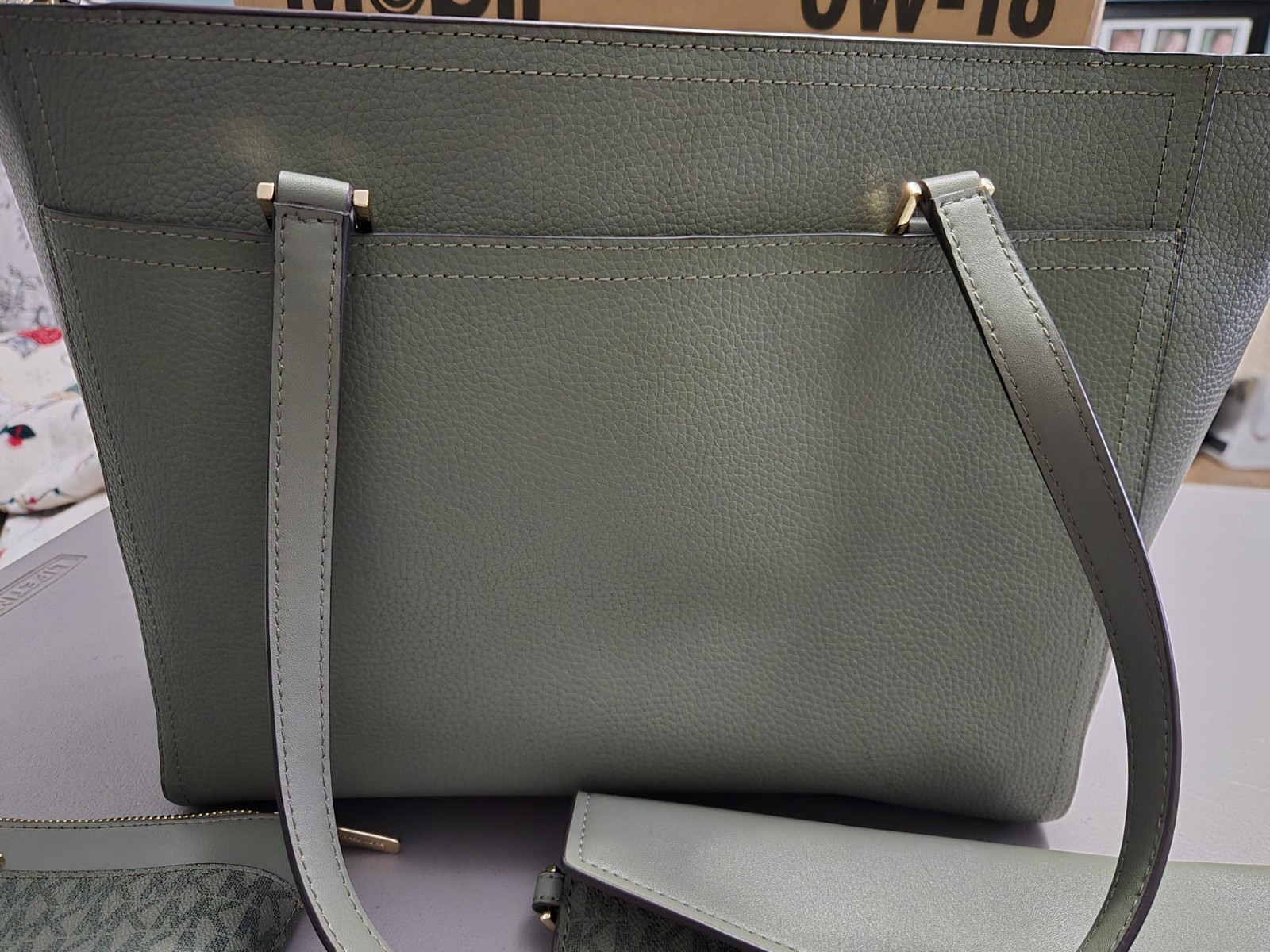 Michael Kors – Maisie Large Pebbled Leather 3-in-1 Tote Bag – Army Green