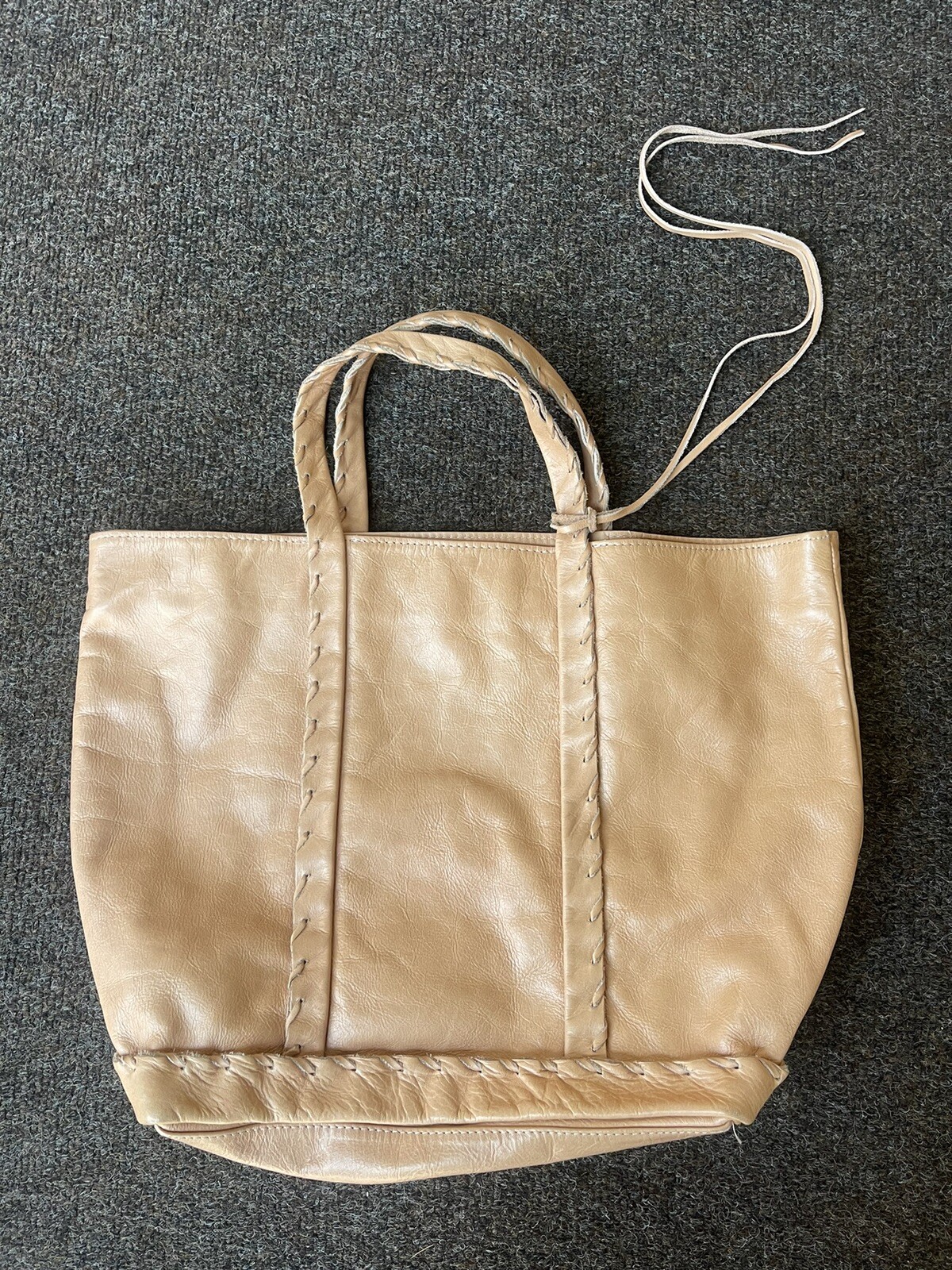 VANESSA BRUNO France Beige Leather Bag/Hobo Handbag