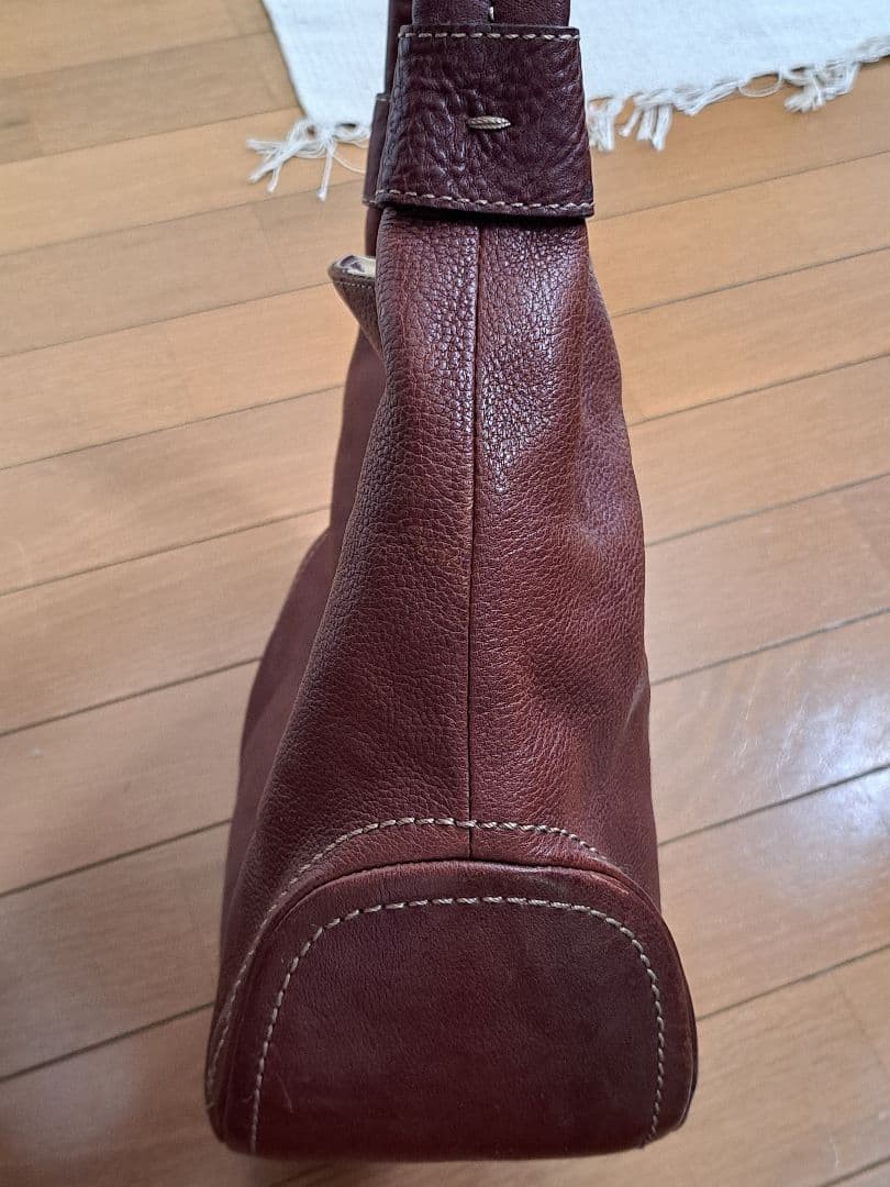 Tsuchiya Kaban One Shoulder Bag Tone Oil Nume Brown Leather Used From Japan