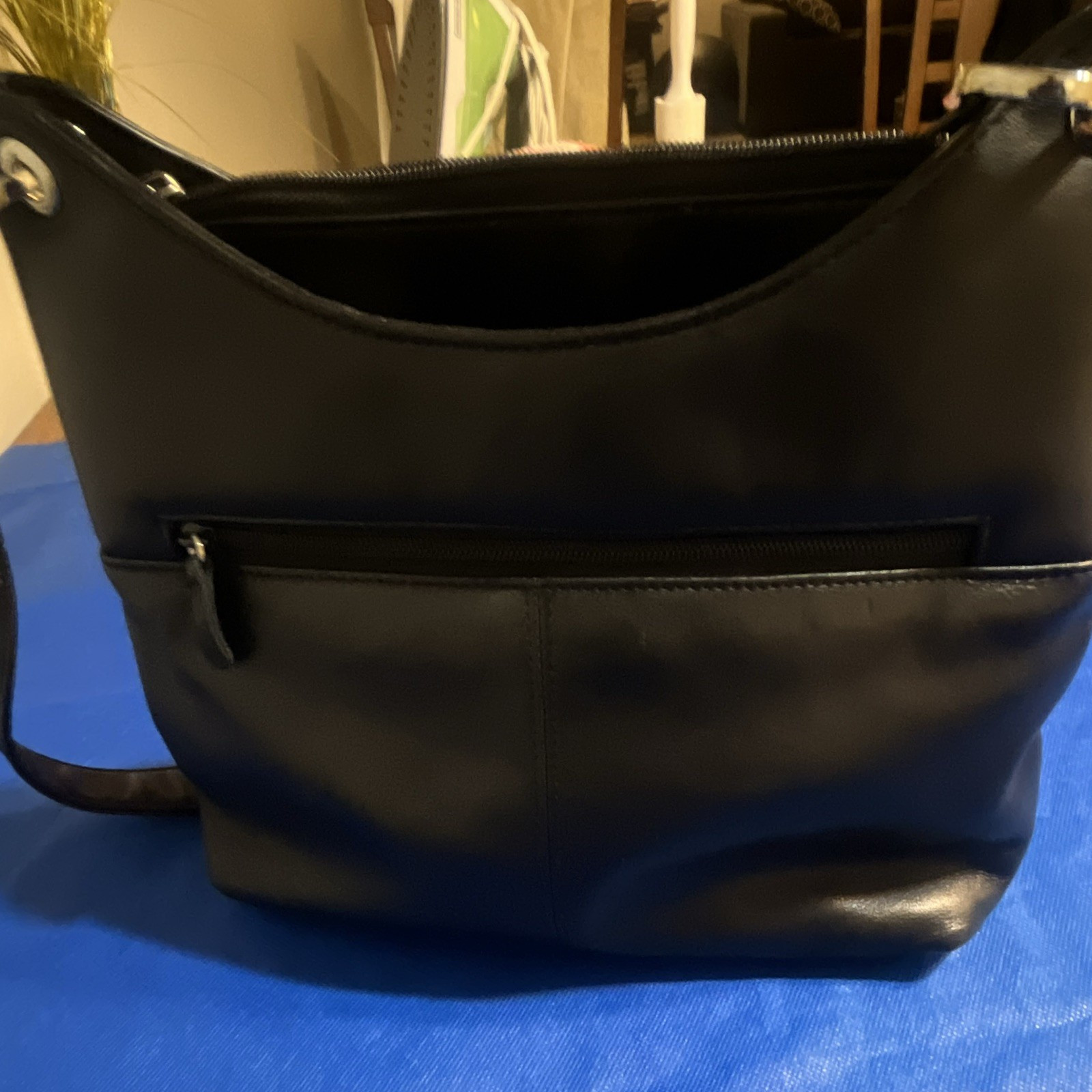Worthington Women’s Black Shoulder Bag Zip Top, Detachable Strap, Outer Pocket