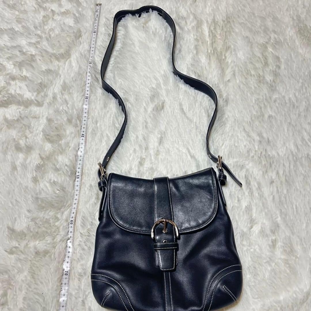 Coach Soho Black Leather Shoulder Bag Y2K Vintage Signature Silver Buckle