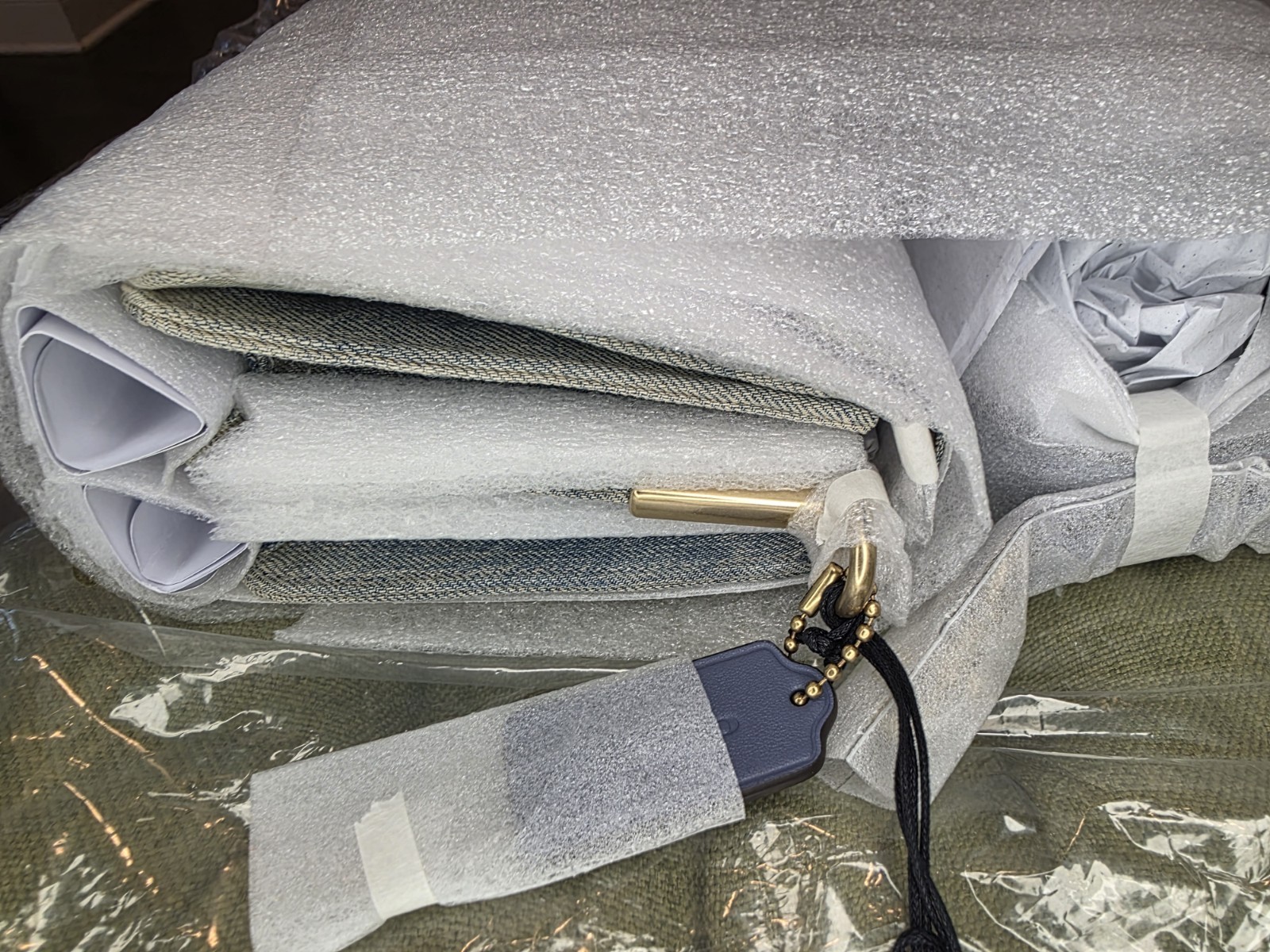 New Coach Denim Crystal Tabby 36 Signature Print