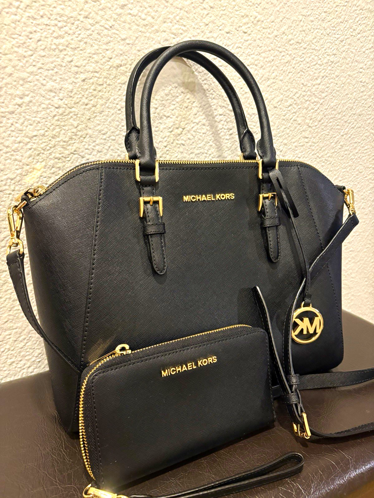 Michael Kors Black Satchel bag and wallet