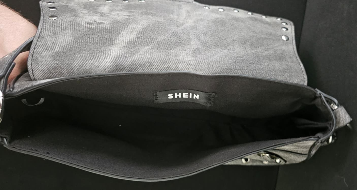 Studded Shoulder bag in Gray and Silver – [B-8]