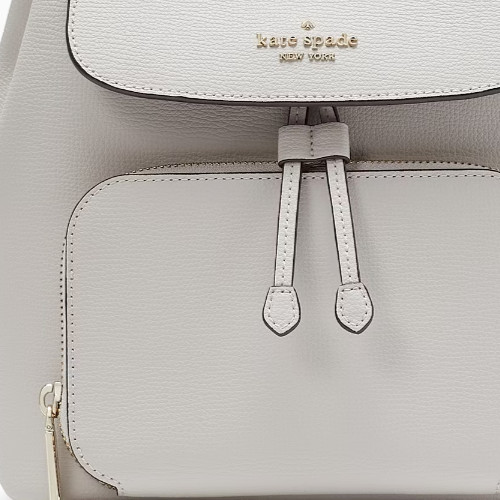 Kate Spade Kristi Medium Flap Backpack Cement Gray Leather Bag KA695 NWT $379