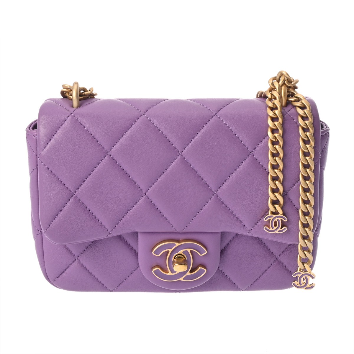 CHANEL mini flap bag AS3114 Matrasse purple Women Shoulder Bag