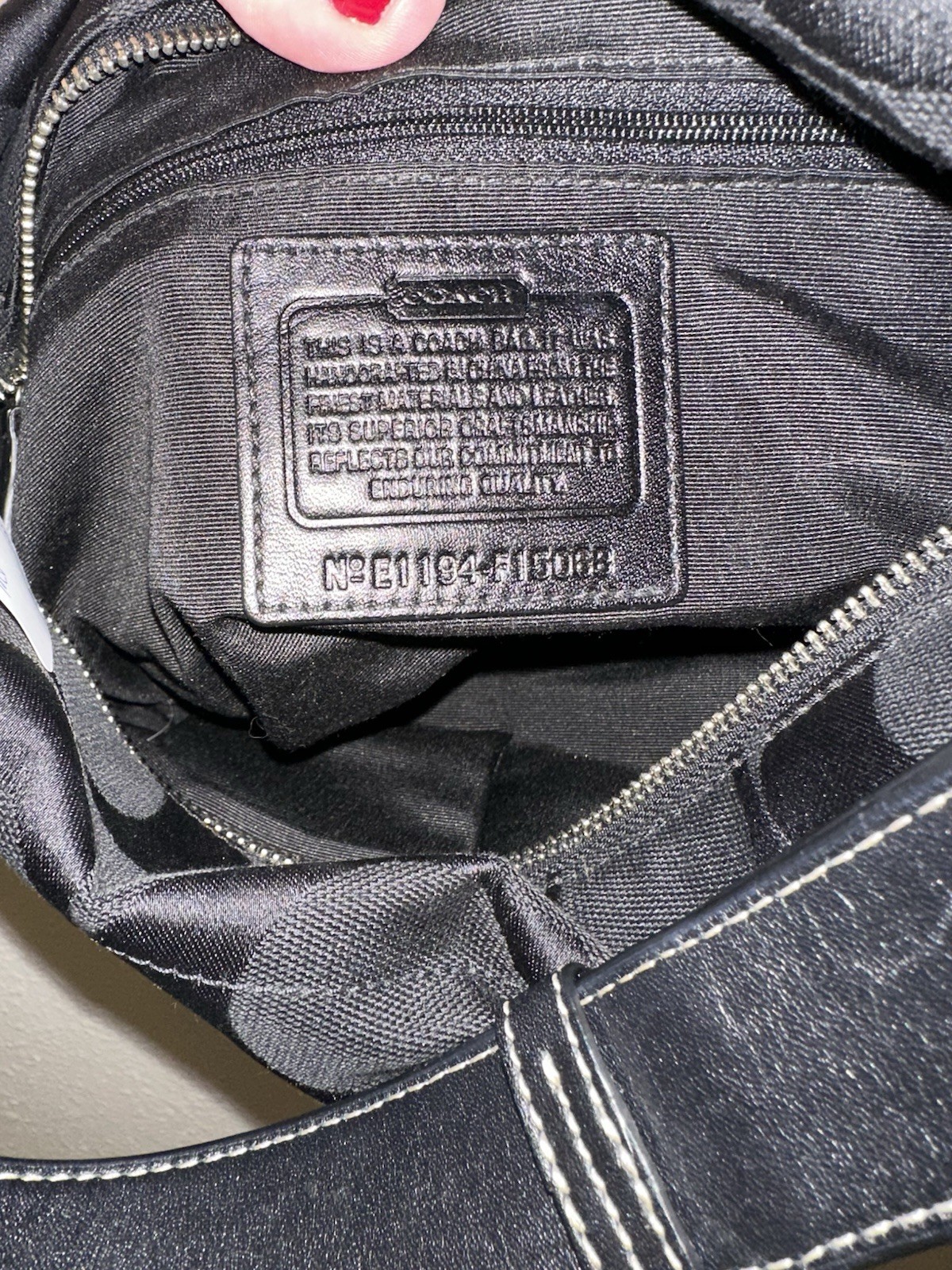 Coach Signature Black Small Baguette Y2K #E1194-F15068