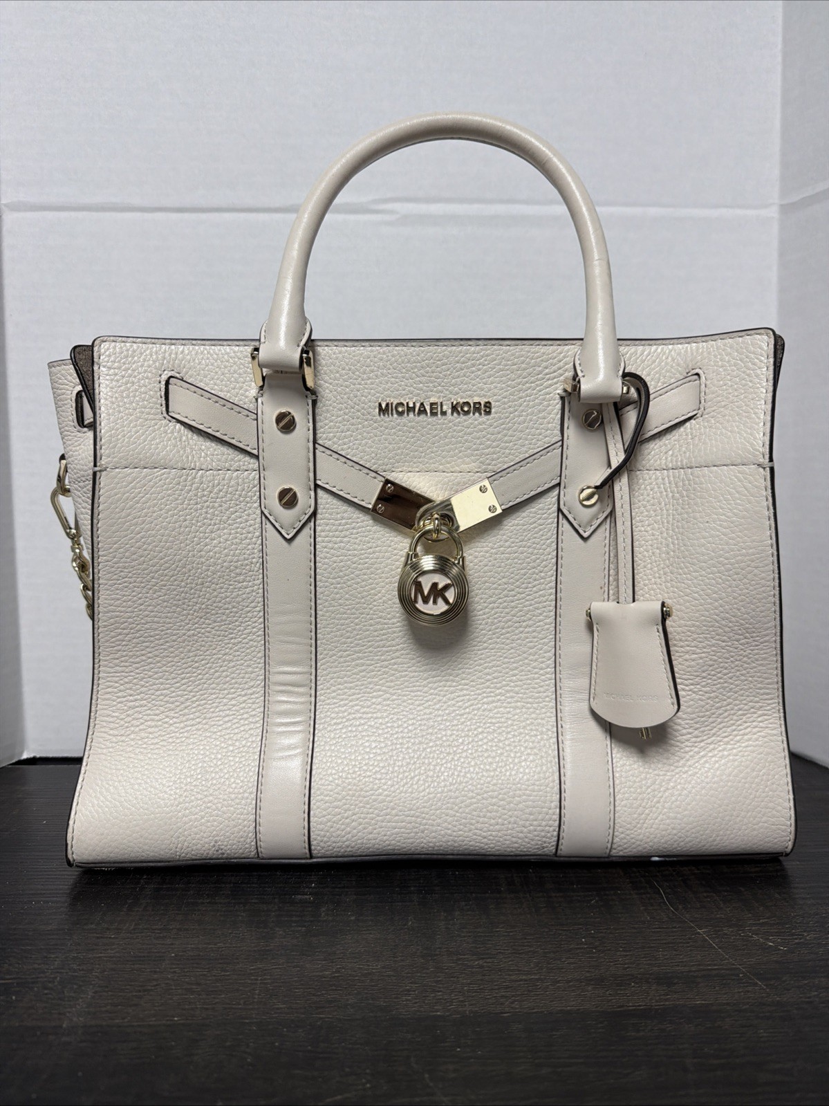 Michael Kors Nouveau Hamilton Large Pebbled Satchel Leather