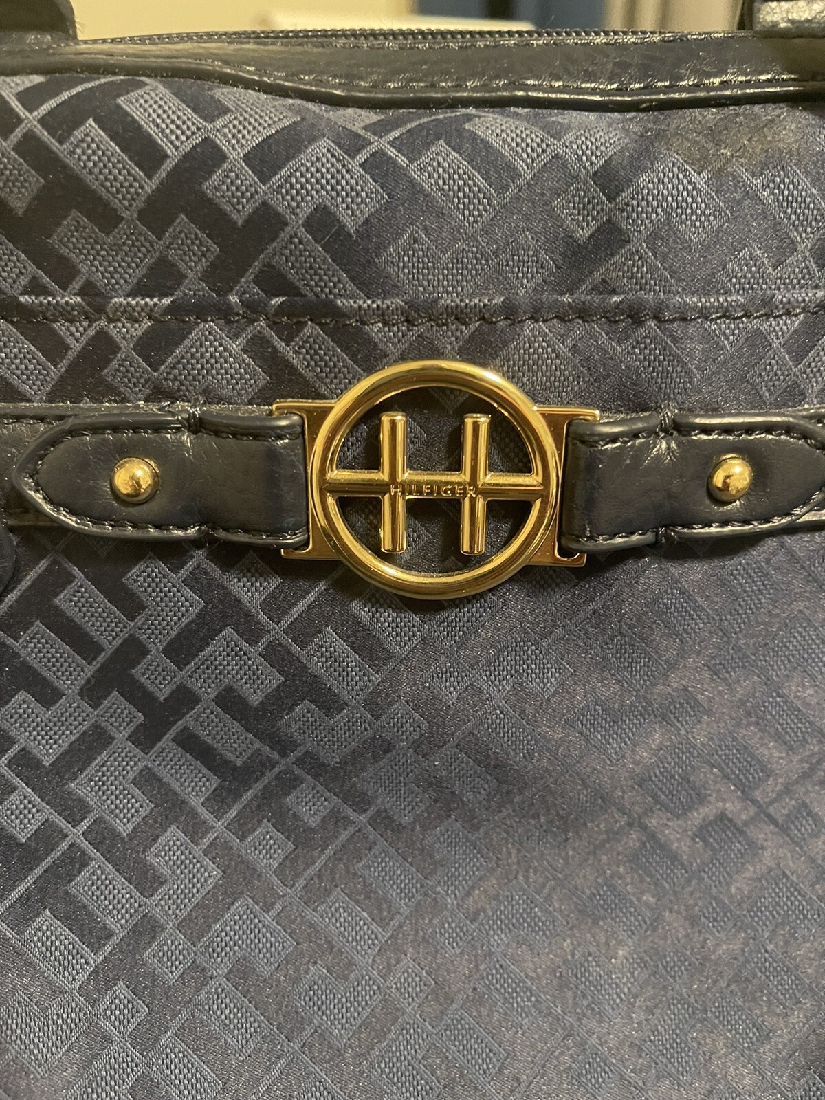 Vintage Tommy Hilfiger T H Logo Blue 12 Inch Purse – Pristine