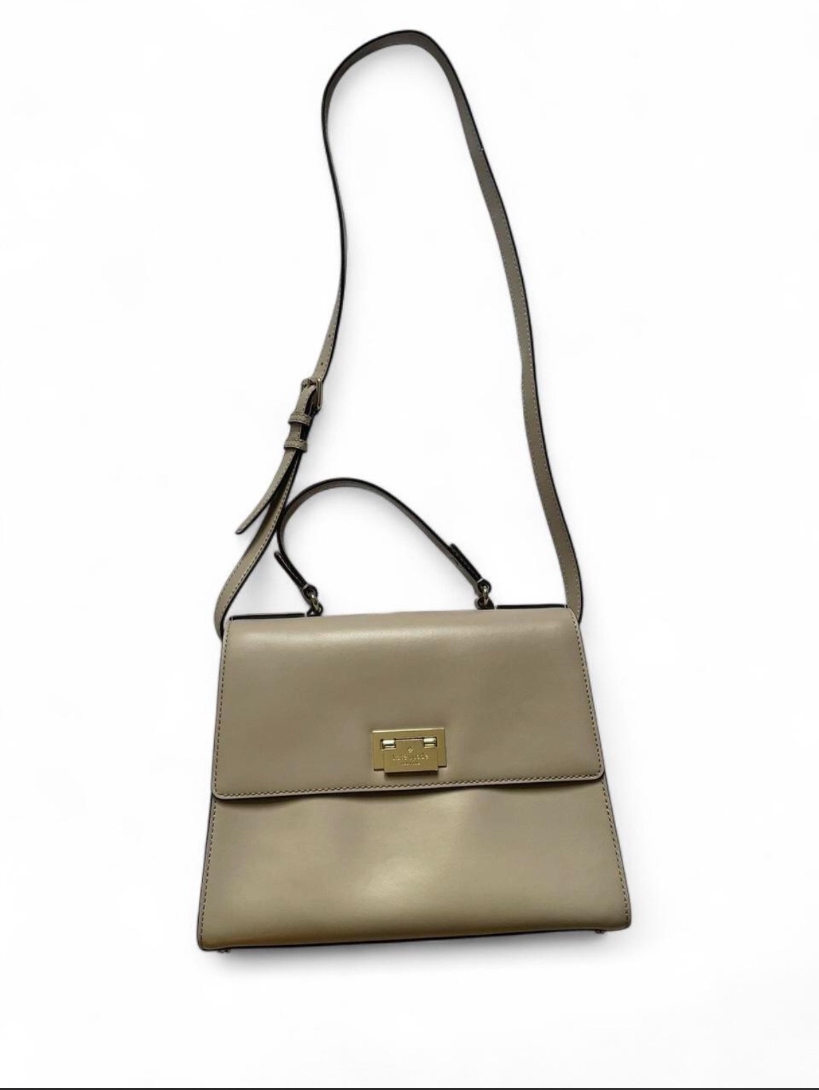 Kate Spade Doris Hardwood Place Satchel Beige Leather Top Handle Purse