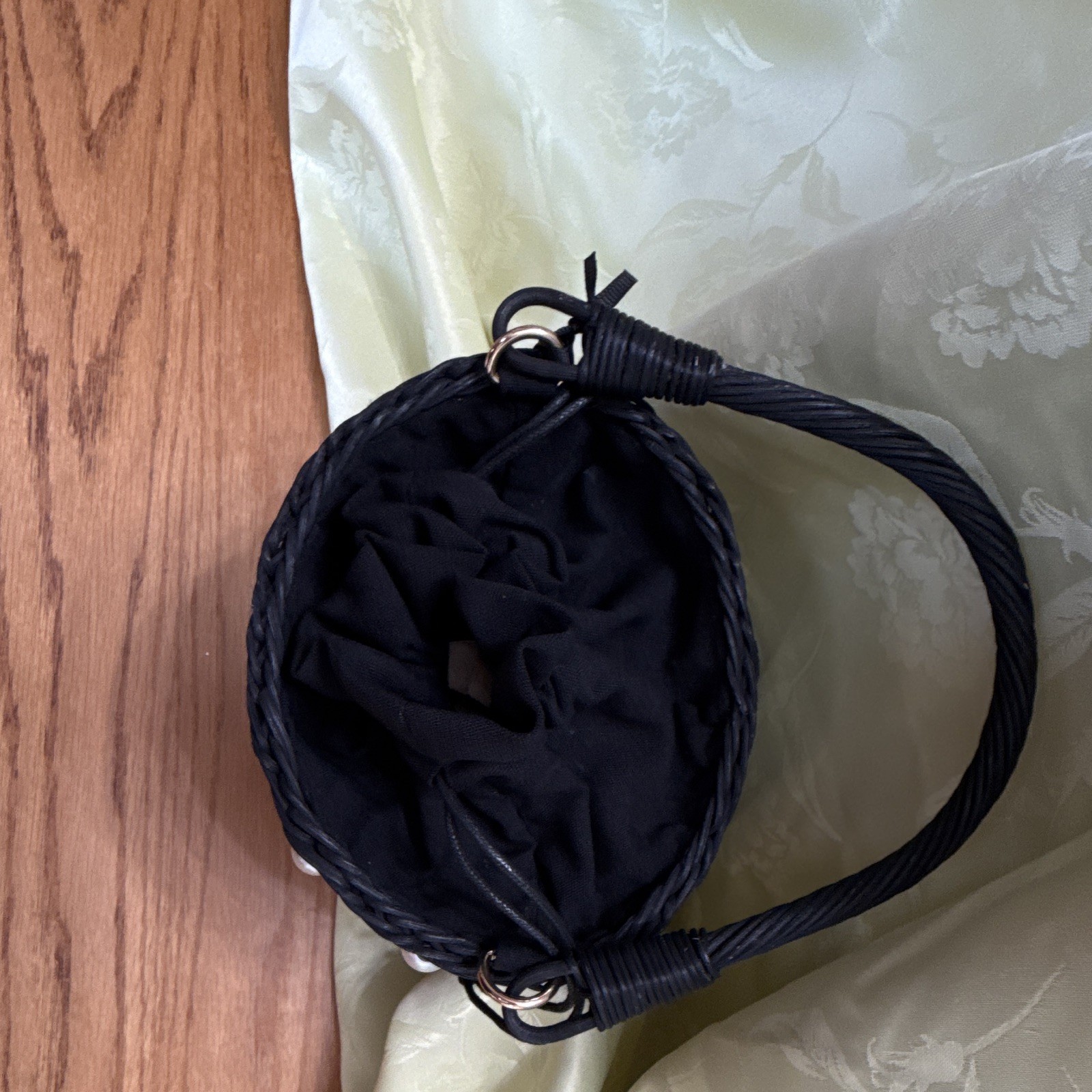 Kate Spade x Target Black Limited Edition Bucket Drawstring Bag Faux Pearl