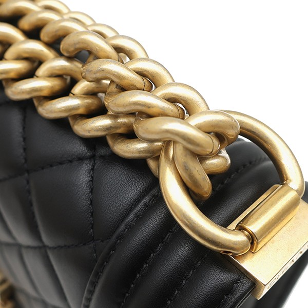 CHANEL Shoulder Bag Boy Chanel 20 A67085 lambskin black Matte Gold Metal