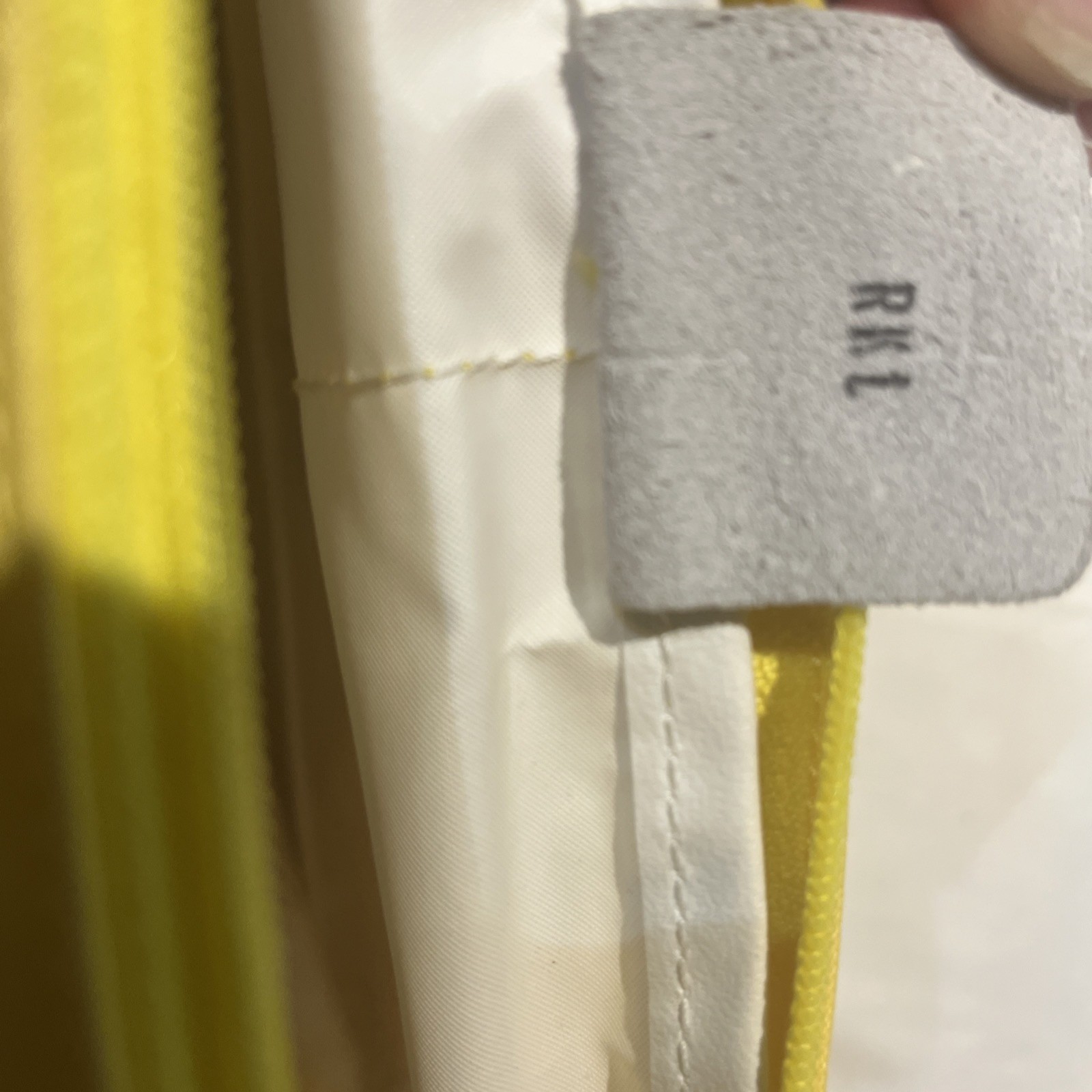 LONGCHAMP Yellow Nylon Brown Leather Trim Shoulder Messenger Crossbody Bag
