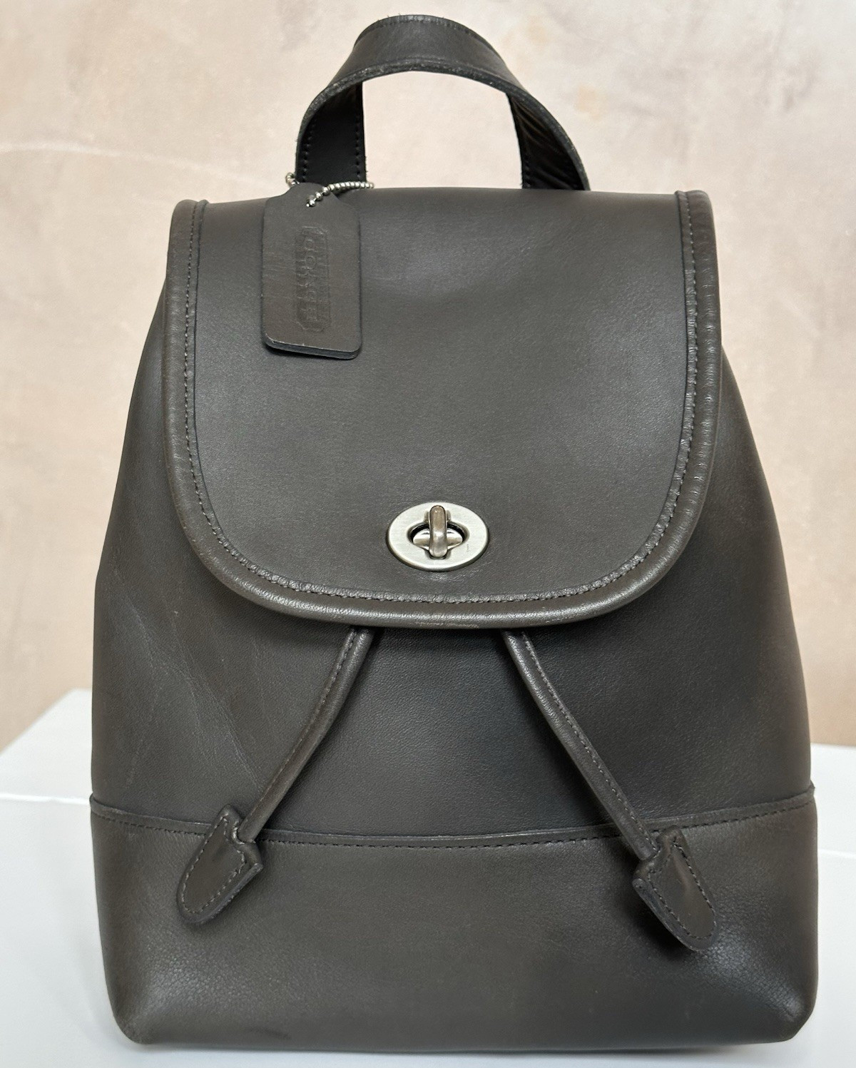 Vintage 1999 Coach daypack dark grey with original hang tag and nickel hardware