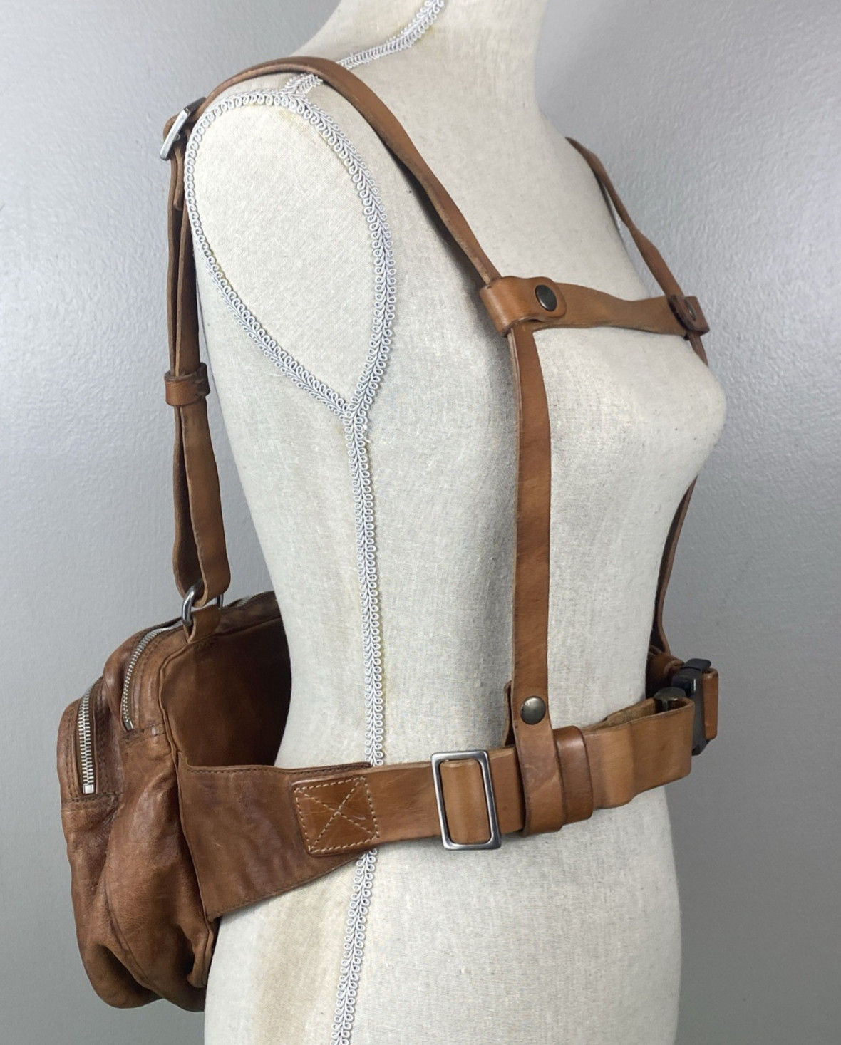 RARE VHTF A.S. 98 Brewer Backpack Brown Distressed Leather Medium Size