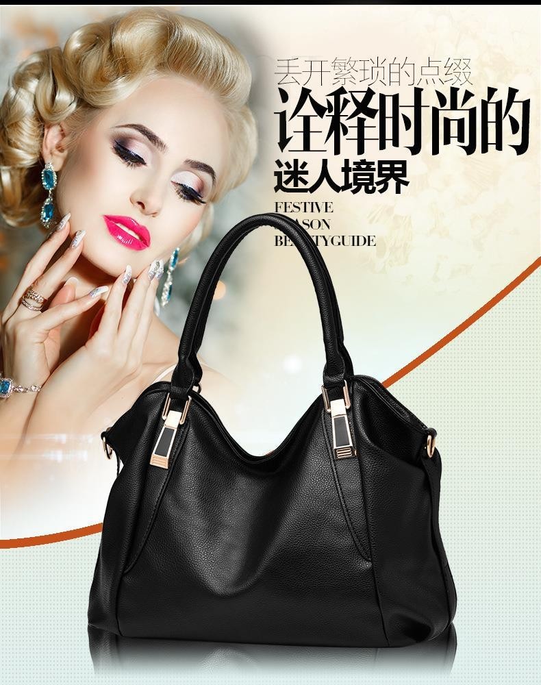 Women’S Fashion Soft Leather Handbag Large Capacity Women’S Bag One Shoulder