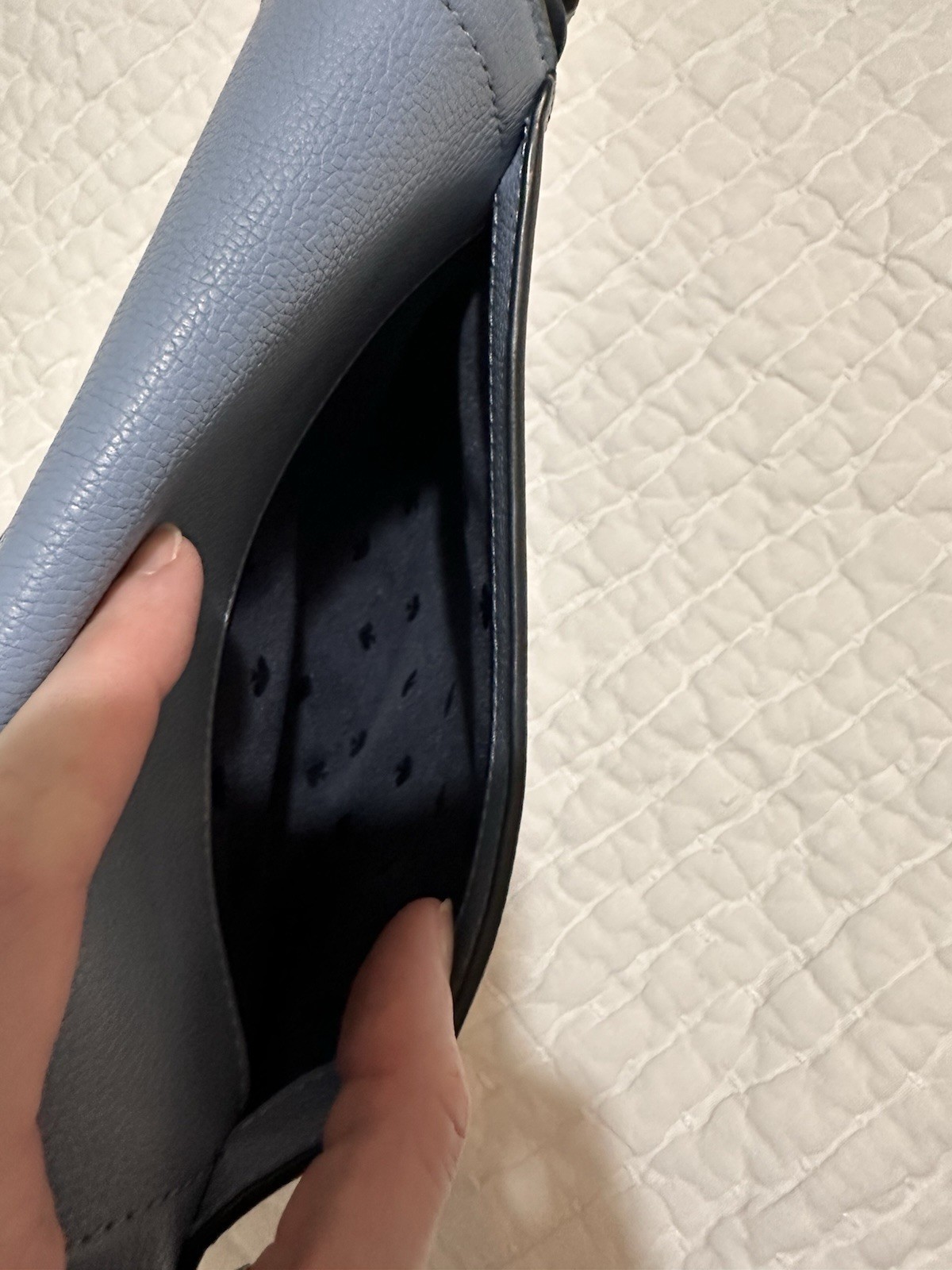 Kate Spade New York Blake Saddle Crossbody Bag Pebbled Leather Blue. HTF