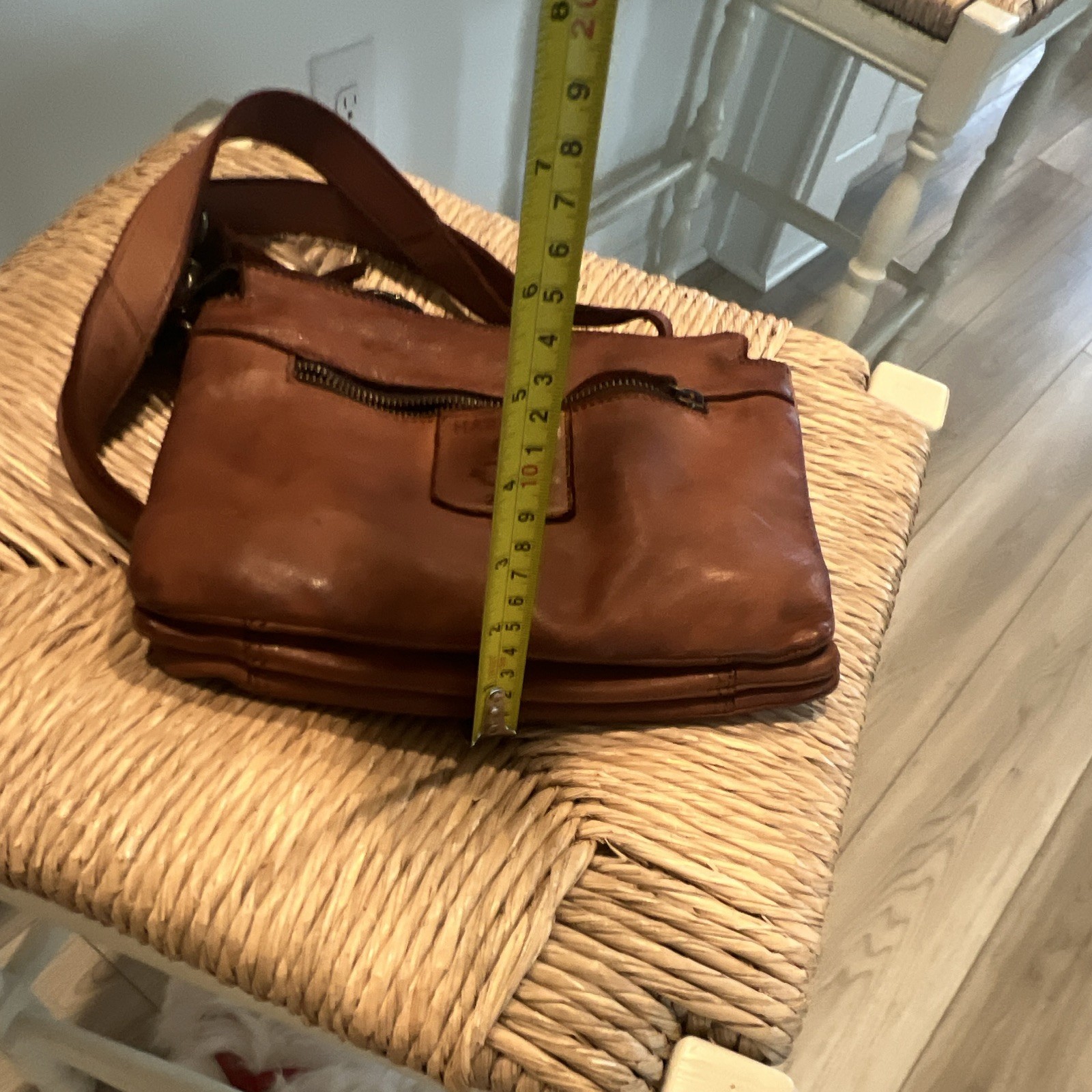 Harbour 2nd Brown Crossbody Bag, Zip Top, Anchor Charm, Pockets, Bronze Hardware
