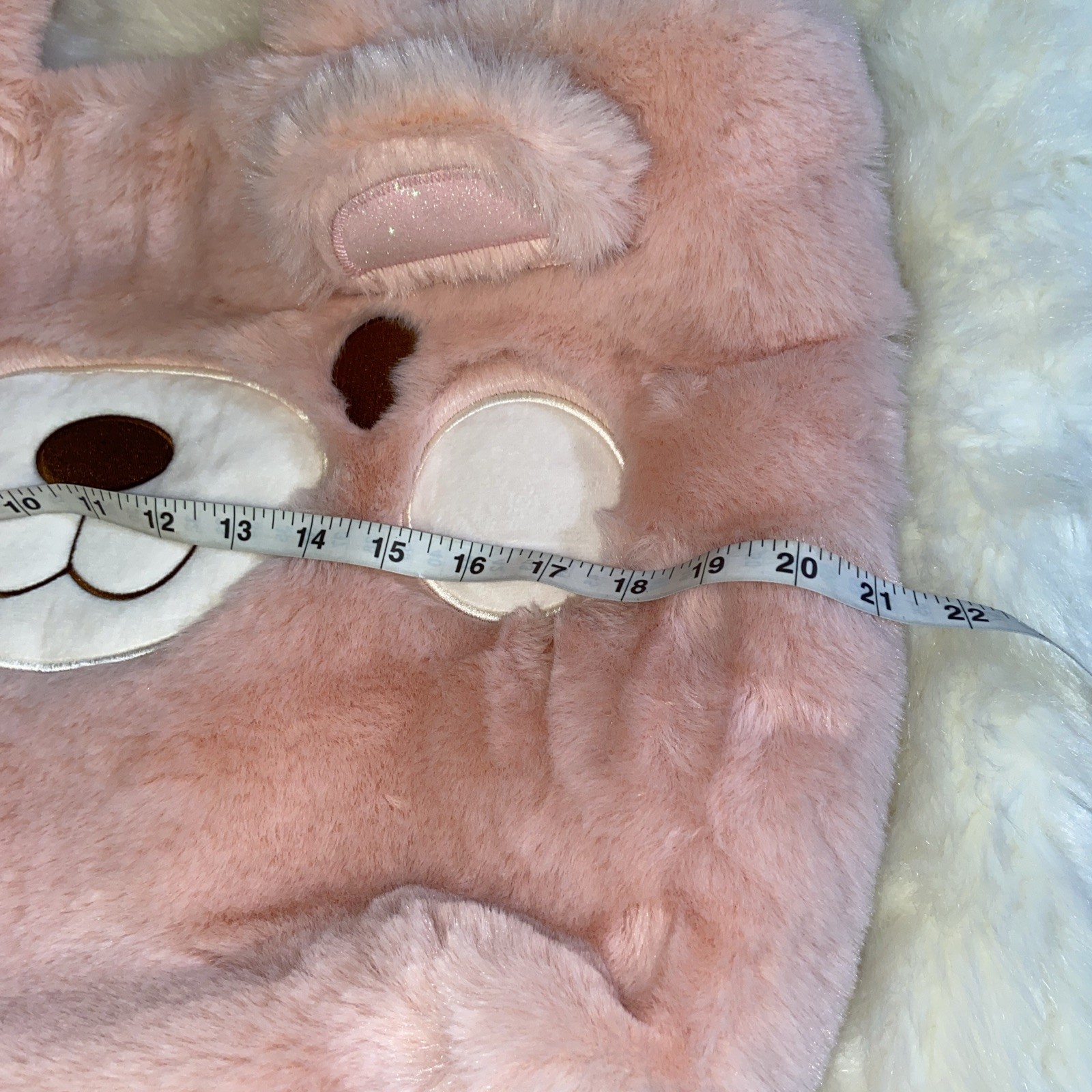 Fluffy XLARGE Pink Teddy Bear Adorable Soft Bag by DANBAR GLOBAL Kawaii 20×16