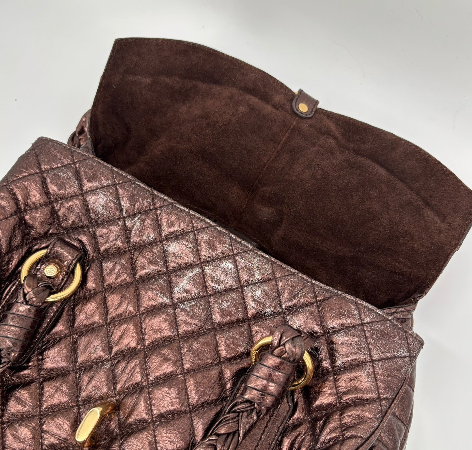 FRANCESCO BIASIA Handbag Tote Secret Love Quilted Y2K Authentic From Japan