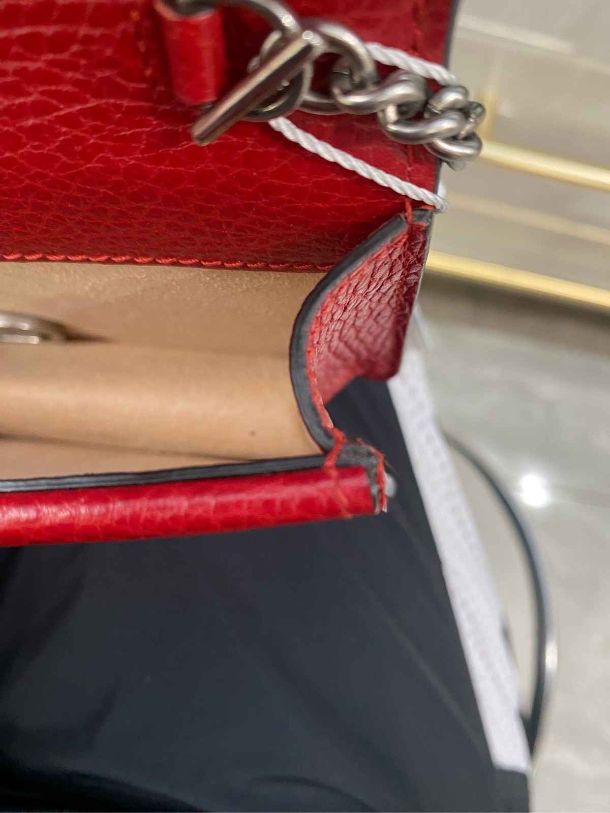 Gucci Pre-Owned Authentic Chain Bag Red Mini 16cm Free Tracked Shipping