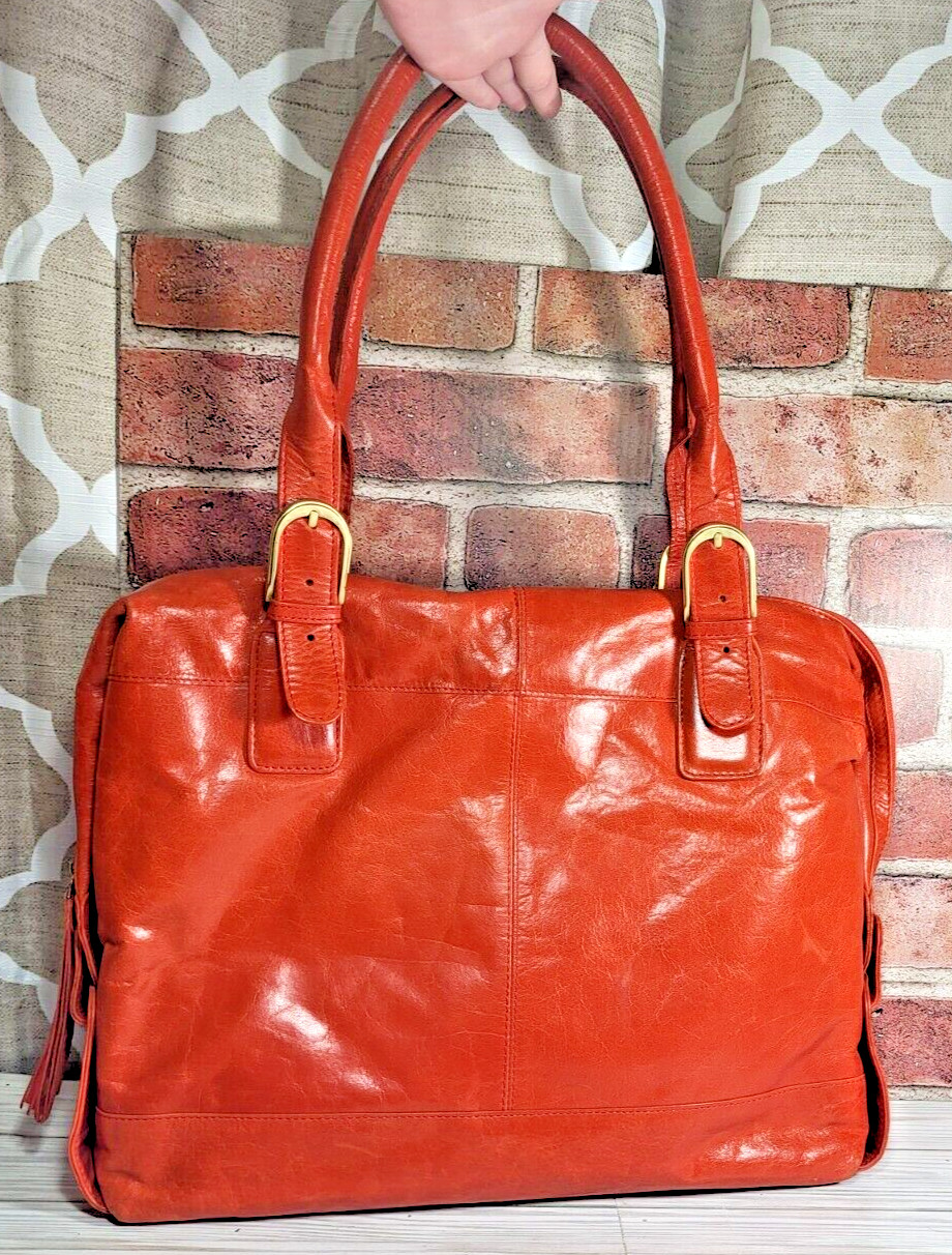 Laptop Bag Latico Red Leather Satchel Organizer Tote Purse 11 in x 15 in
