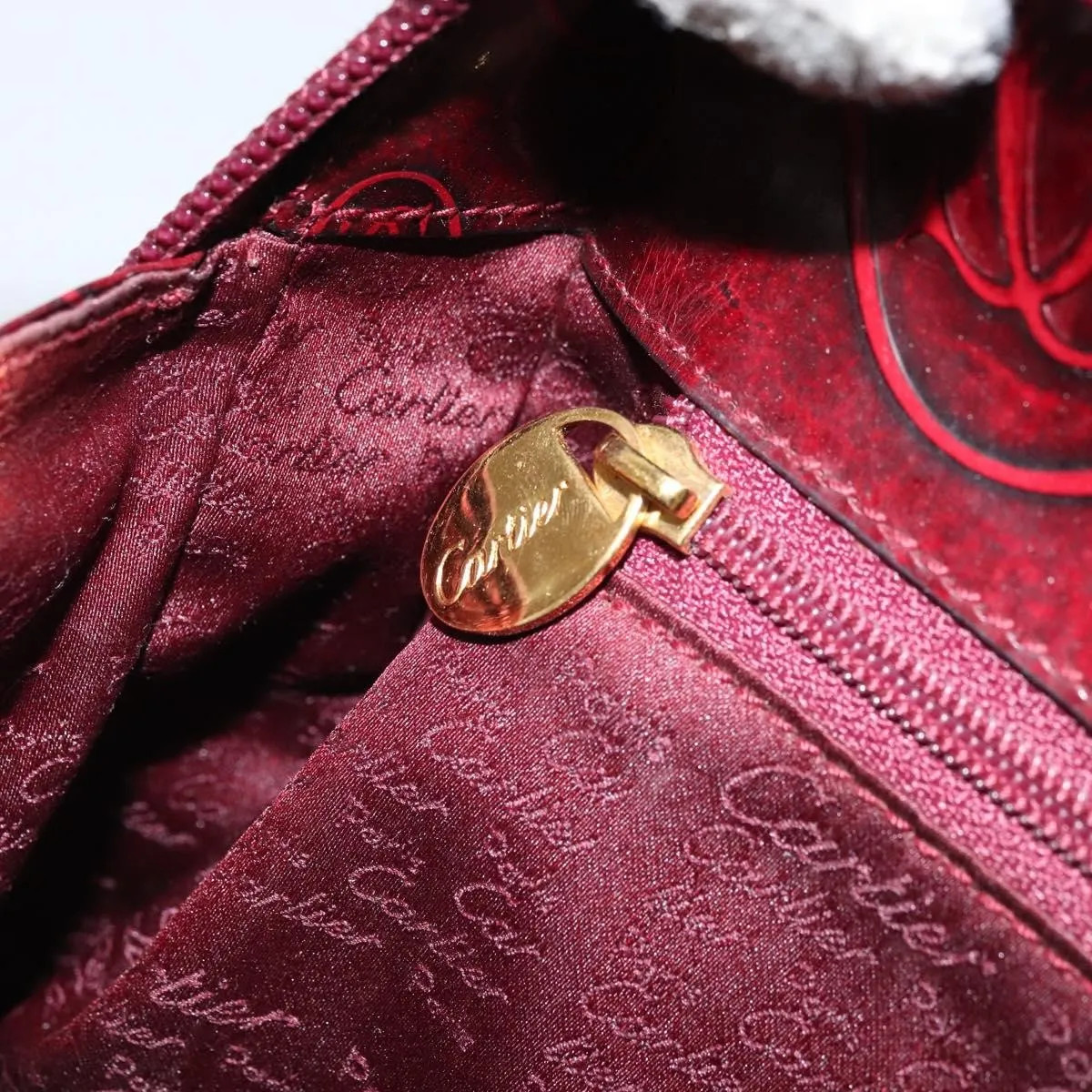 Cartier Happy Birthday Patent Leather Burgundy Patent_ Backpack