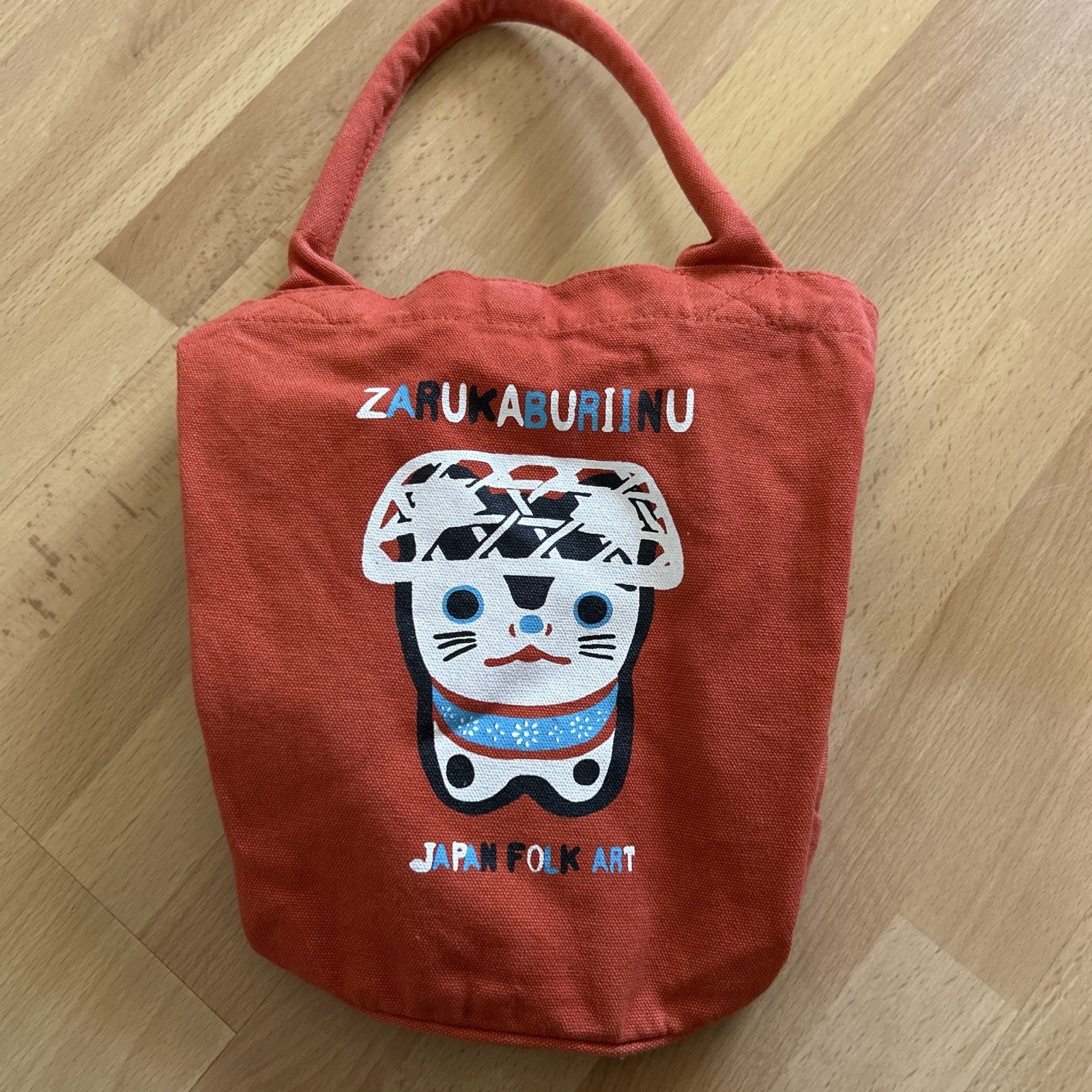 Vintage “Traditional Japanese Cat” Graphic Japan Folk Art Tote Bag, Snap Closure