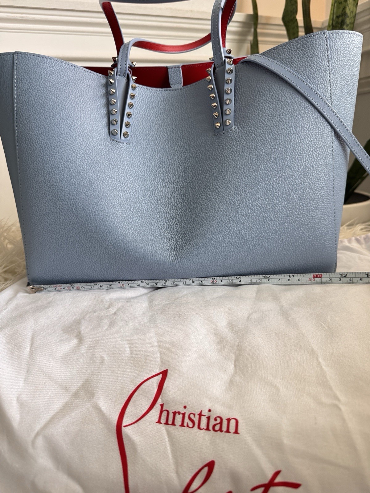 Christian louboutin Cabata small Tote Bag Ceruleo/ Silver