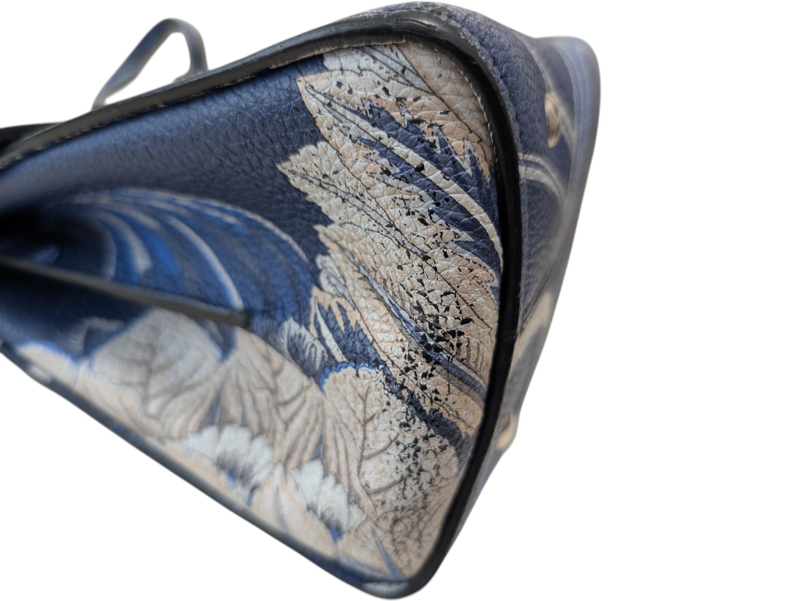 Salvatore Ferragamo Margot Shoulder Hand Bag Floral Print Leather